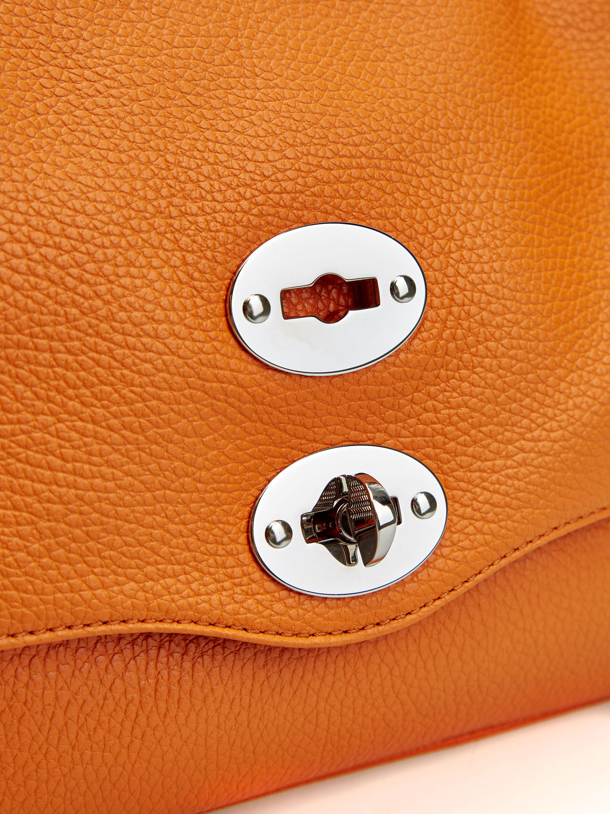 Кожаная сумка Postina с двойной застежкой и литыми заклепками ZANELLATO, цвет оранжевый, размер 44;42 - фото 6
