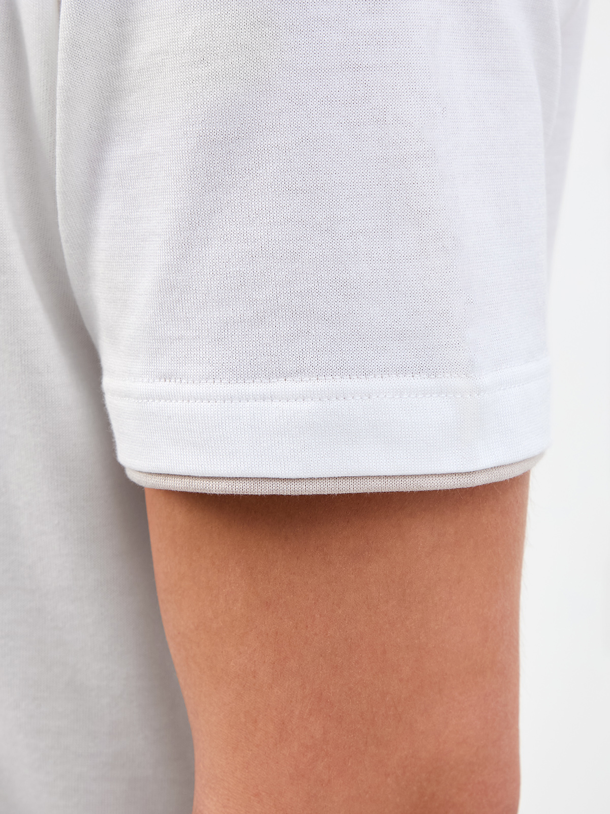 Хлопковая футболка с застежкой на пуговицы и двойной окантовкой ELEVENTY, цвет белый, размер 48;50;52;54;56 - фото 5