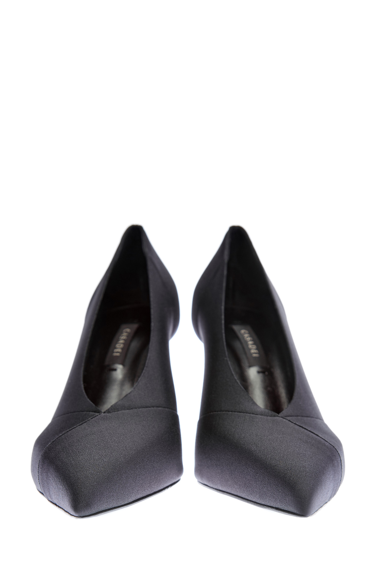 Туфли-лодочки из лайкры с шелковой текстурой и каблуком Delfina CASADEI, цвет черный, размер 37;37.5;38.5;39.5;40;39 - фото 5