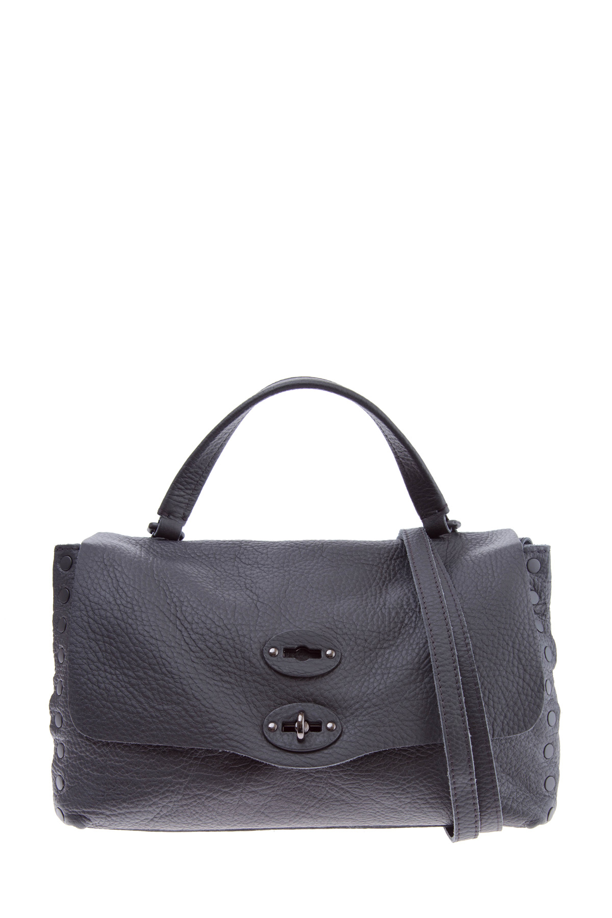 

Сумка Postina из крупнозернистой кожи с клапаном и ручной гравировкой