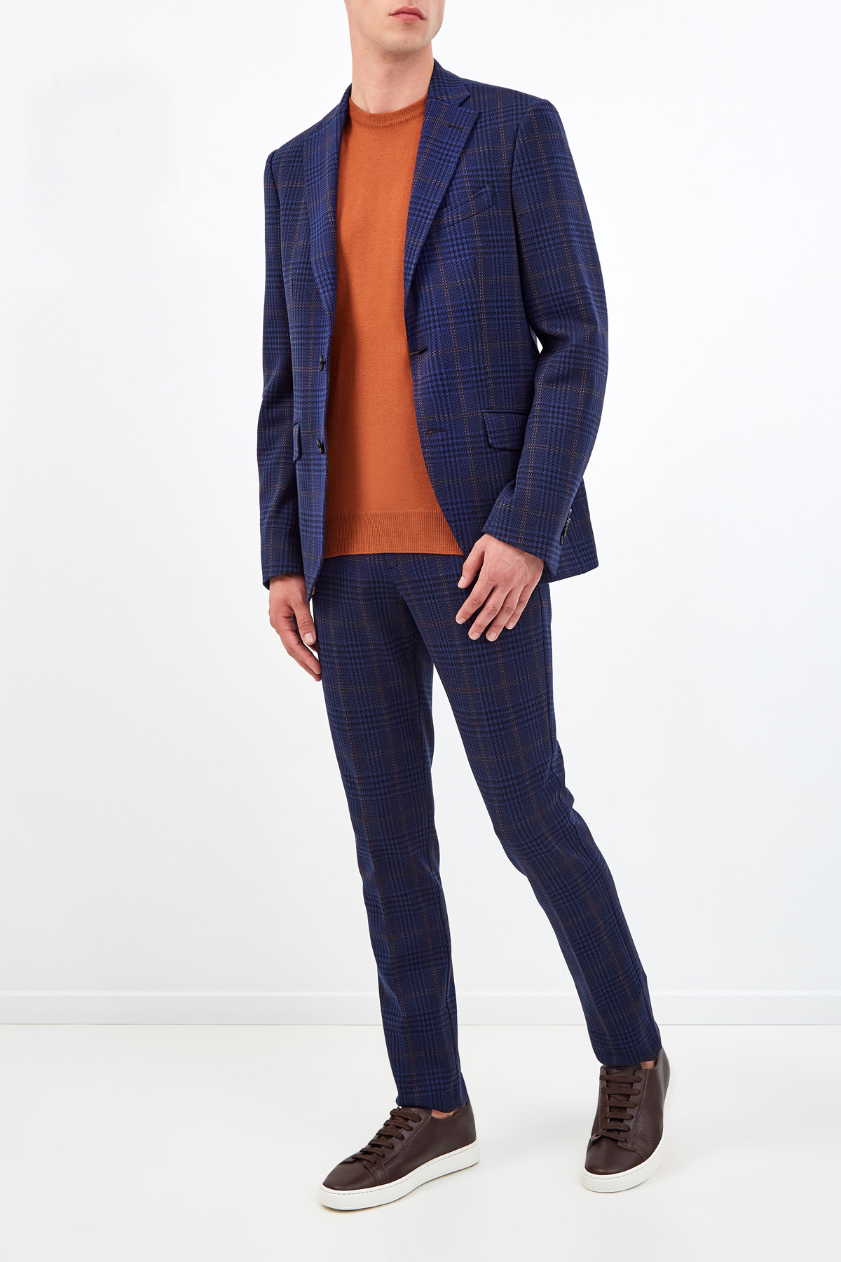 Пиджак из фактурного хлопка с контрастным подкладом ETRO, цвет синий, размер 50;52;54;56;48 - фото 2