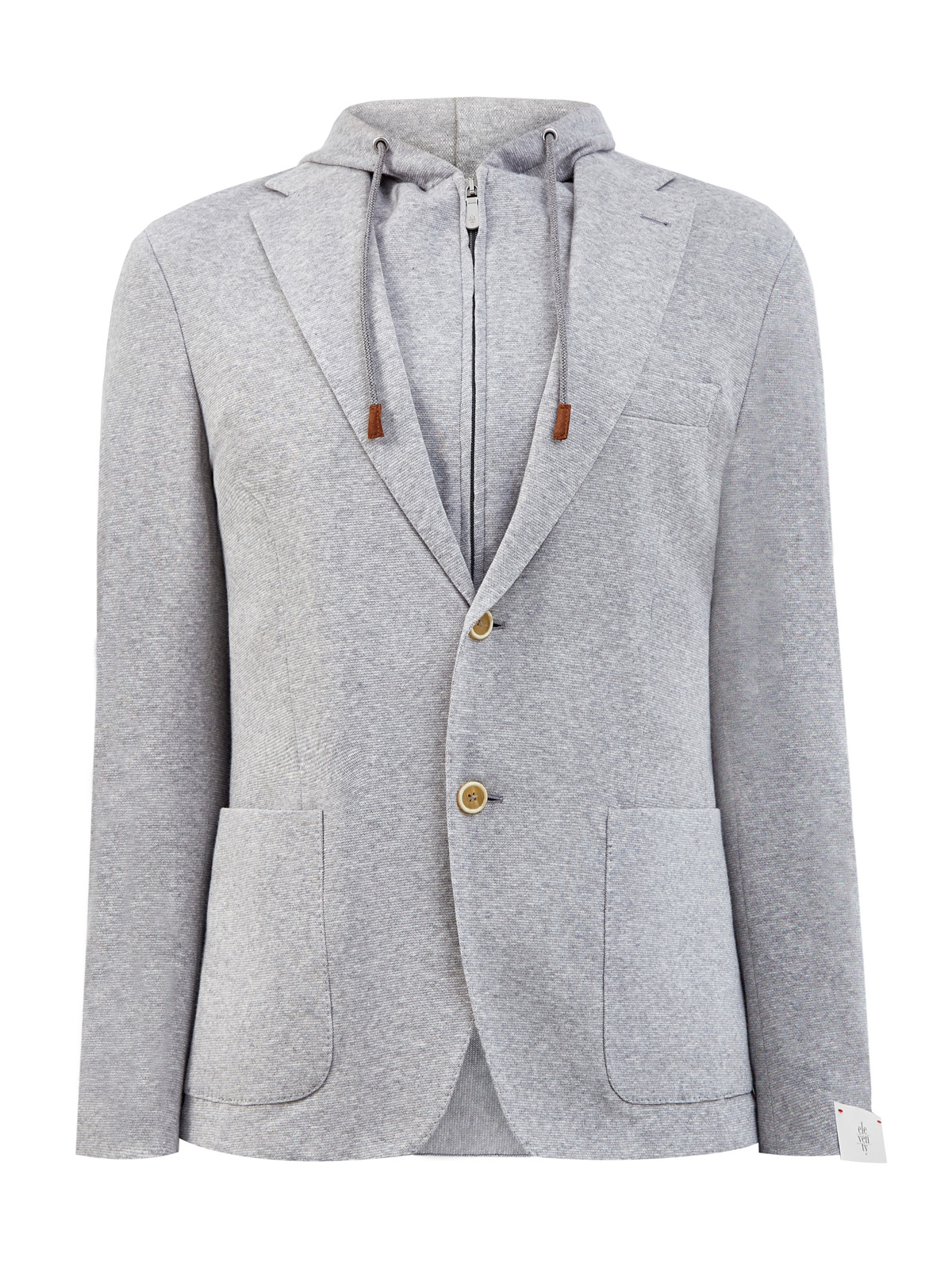 Пиджак-трансформер в спортивном стиле с капюшоном ELEVENTY, цвет серый, размер 52