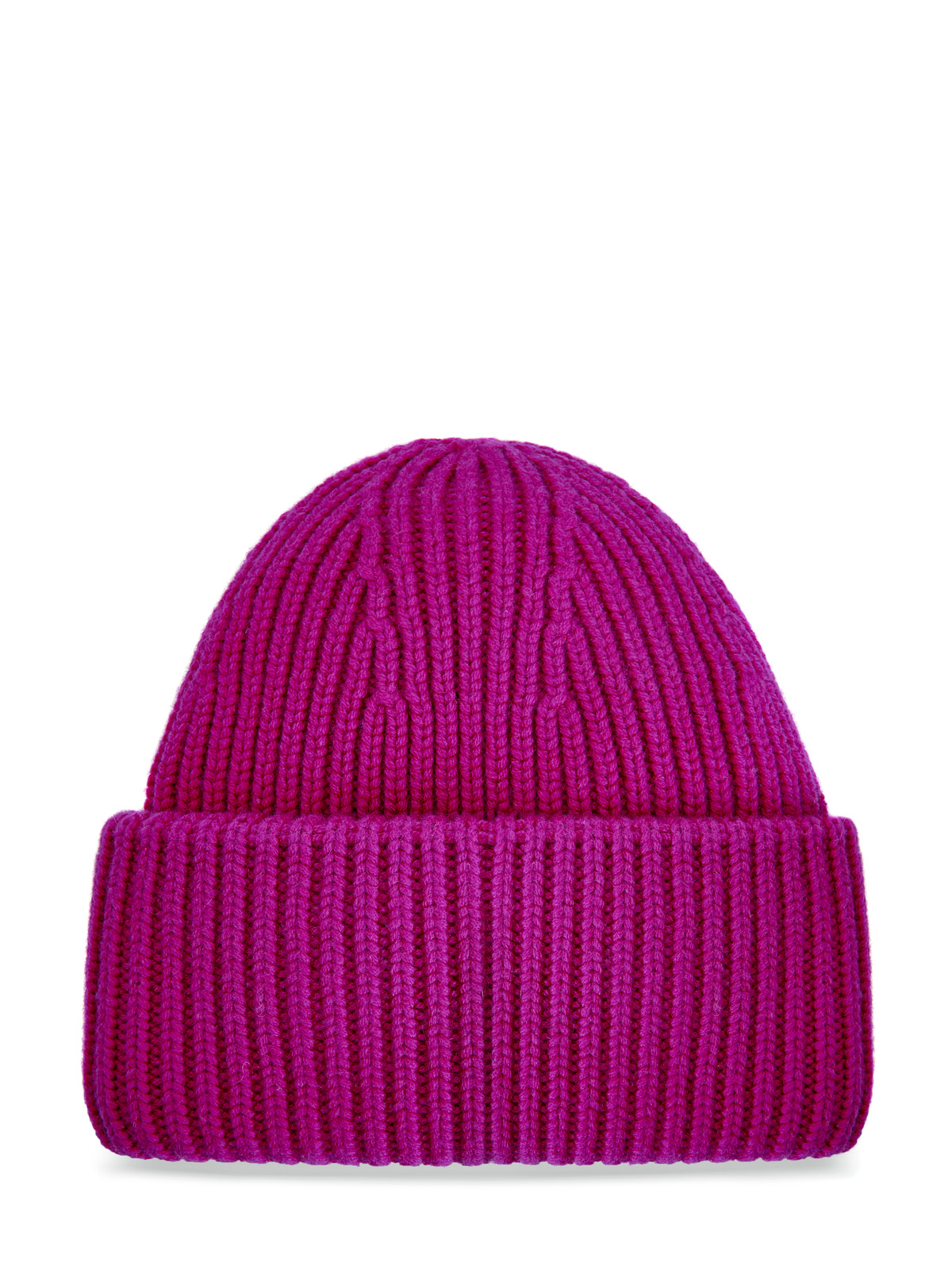 Яркая шапка из эластичной пряжи на основе шерсти и кашемира YVES SALOMON, цвет розовый, размер 34 - фото 1