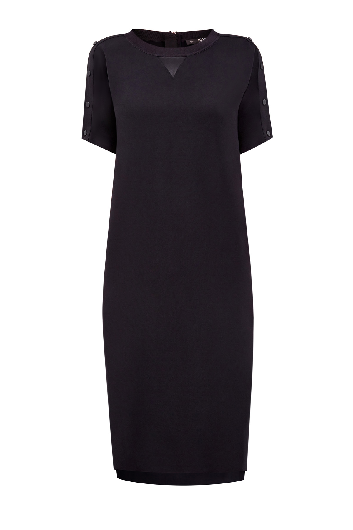 Платье-свитшот из плотной ткани с разрезами по бокам KARL LAGERFELD, цвет черный, размер XL - фото 1