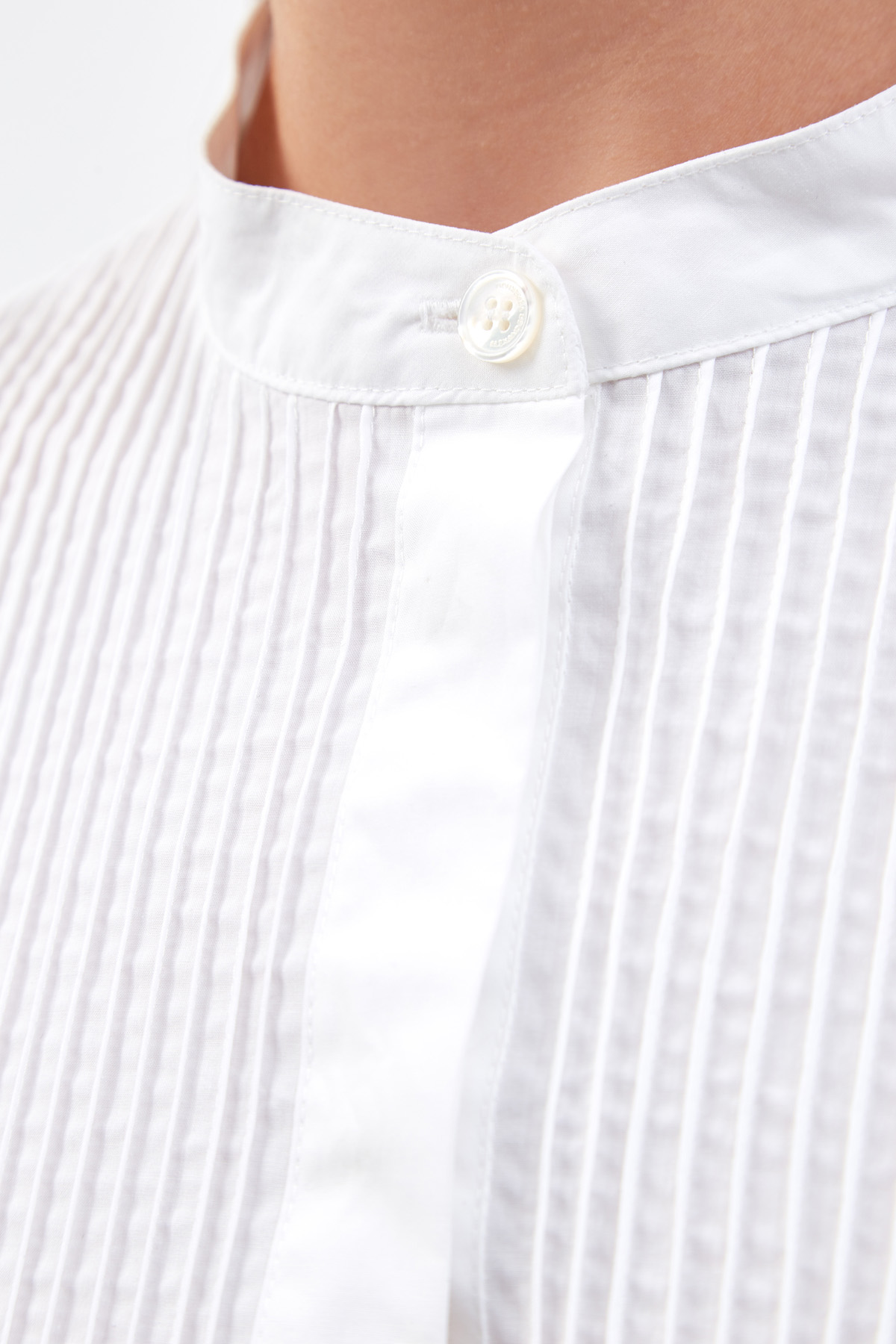 Белое платье-рубашка из хлопкового поплина с архитектурным подолом ALEXANDER TEREKHOV, цвет белый, размер 42 - фото 5