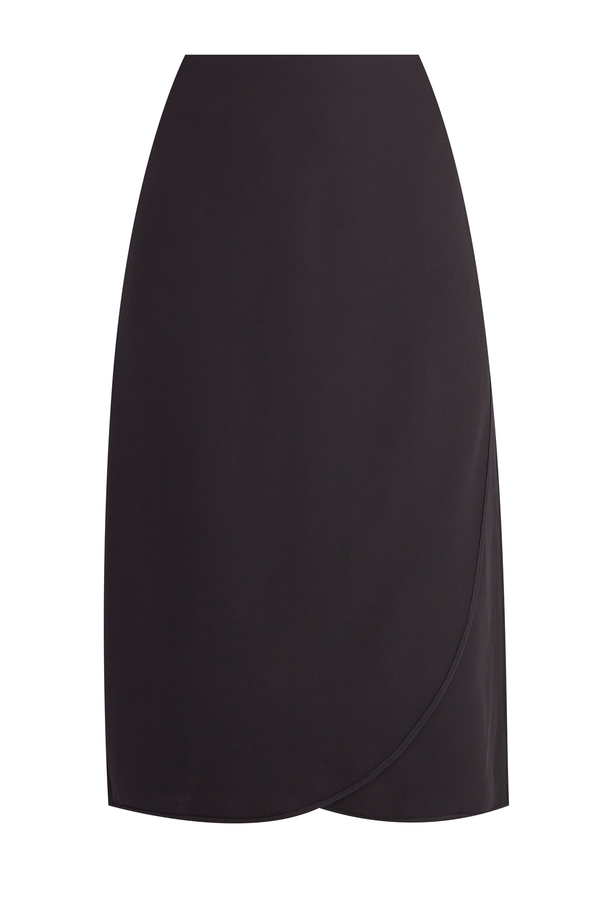 Минималистичная юбка на запах из черного шелка VALENTINO, цвет черный, размер 40 - фото 1