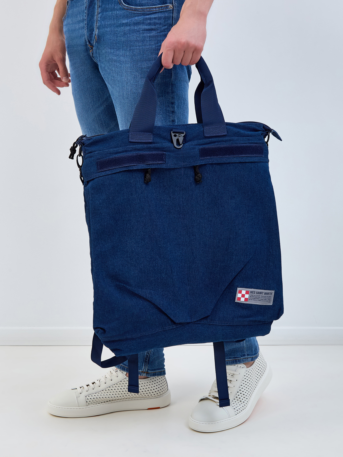 Сумка-рюкзак из хлопка с регулируемым плечевым ремнем MC2 SAINT BARTH, цвет синий, размер 50;52;54;56 - фото 2