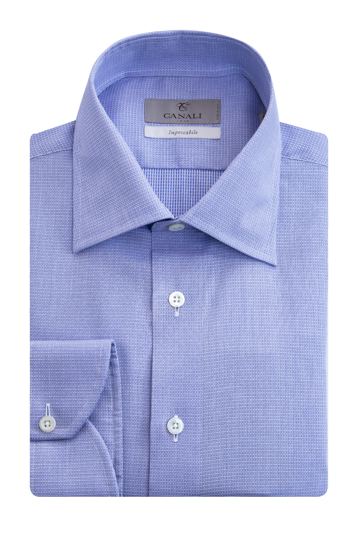 Рубашка Impeccabile с микро-принтом CANALI, цвет фиолетовый, размер 50 - фото 1