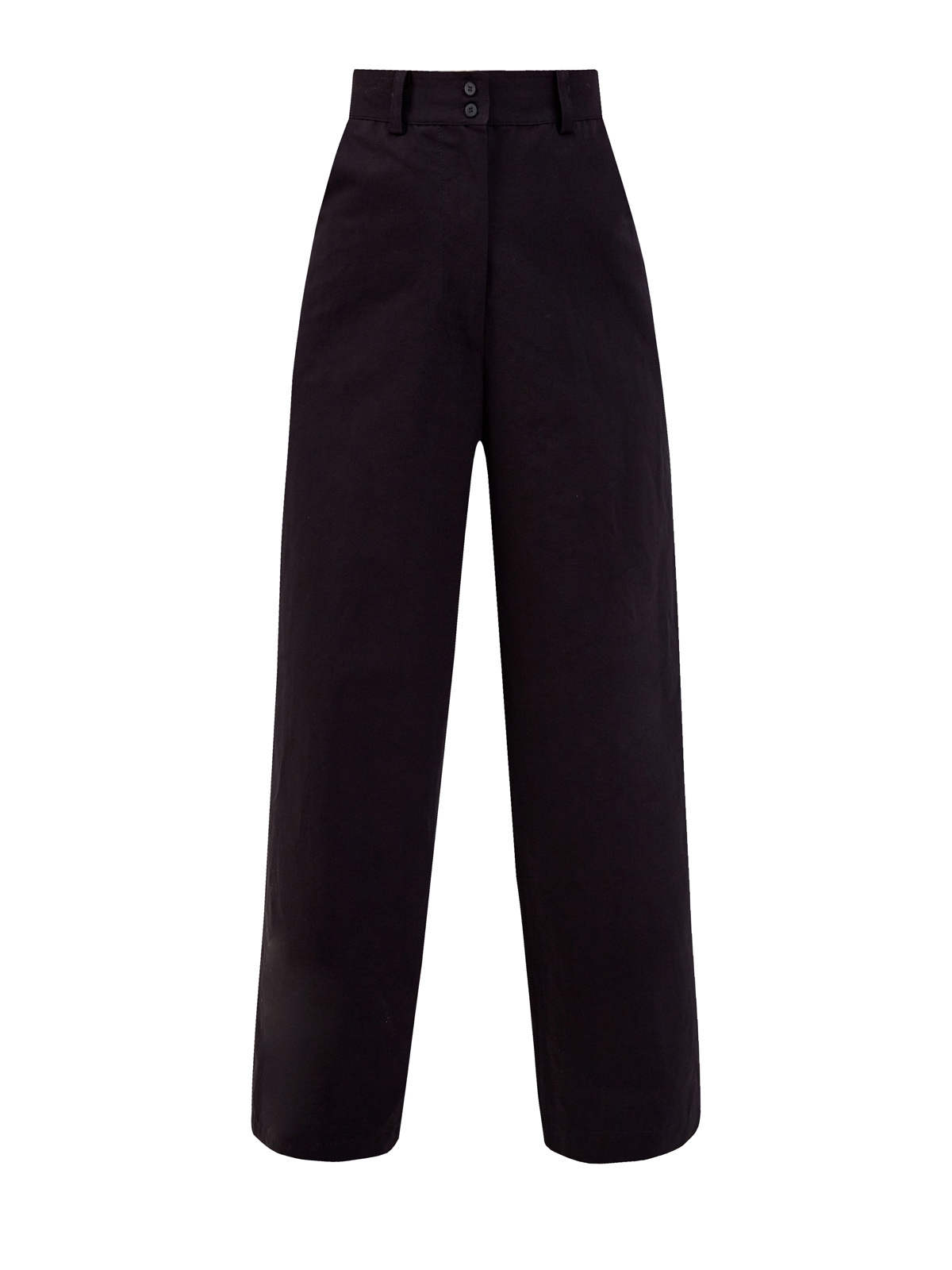 Свободные брюки на высокой посадке из хлопка и льна GENTRYPORTOFINO, цвет черный, размер 38;42;46;40 - фото 1