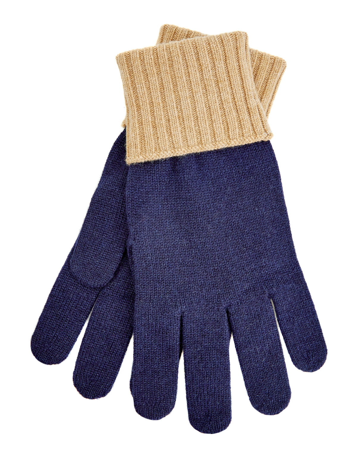 Кашемировые перчатки в стиле colorblock ELEVENTY, цвет синий, размер L;XL;2XL