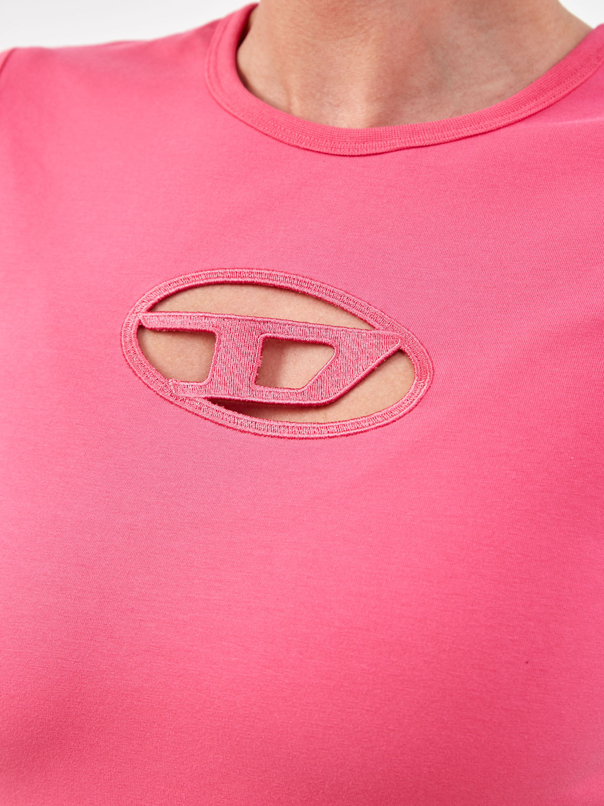 Облегающая футболка T-Angie с логотипом в лазерной технике DIESEL, цвет розовый, размер S - фото 5