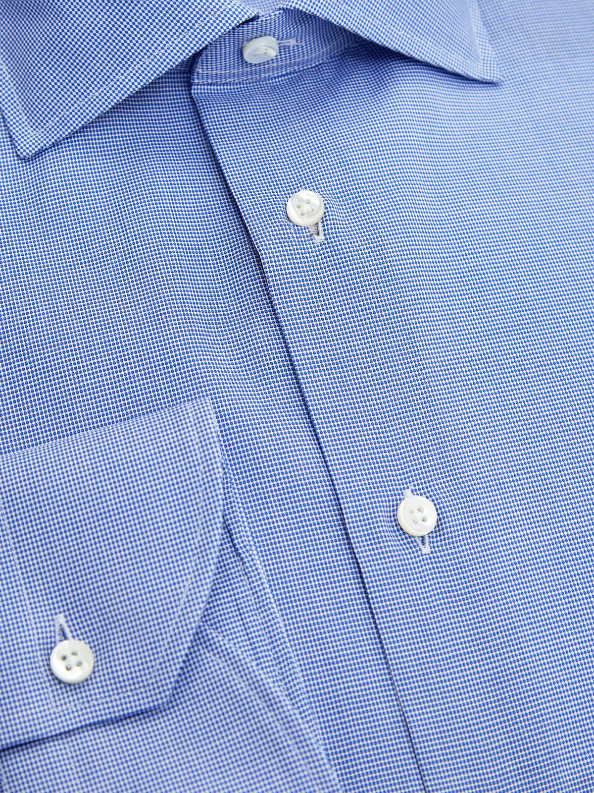 Рубашка из гладкого хлопка с микро-принтом CANALI, цвет синий, размер 50;52;52;54;56;58 - фото 2