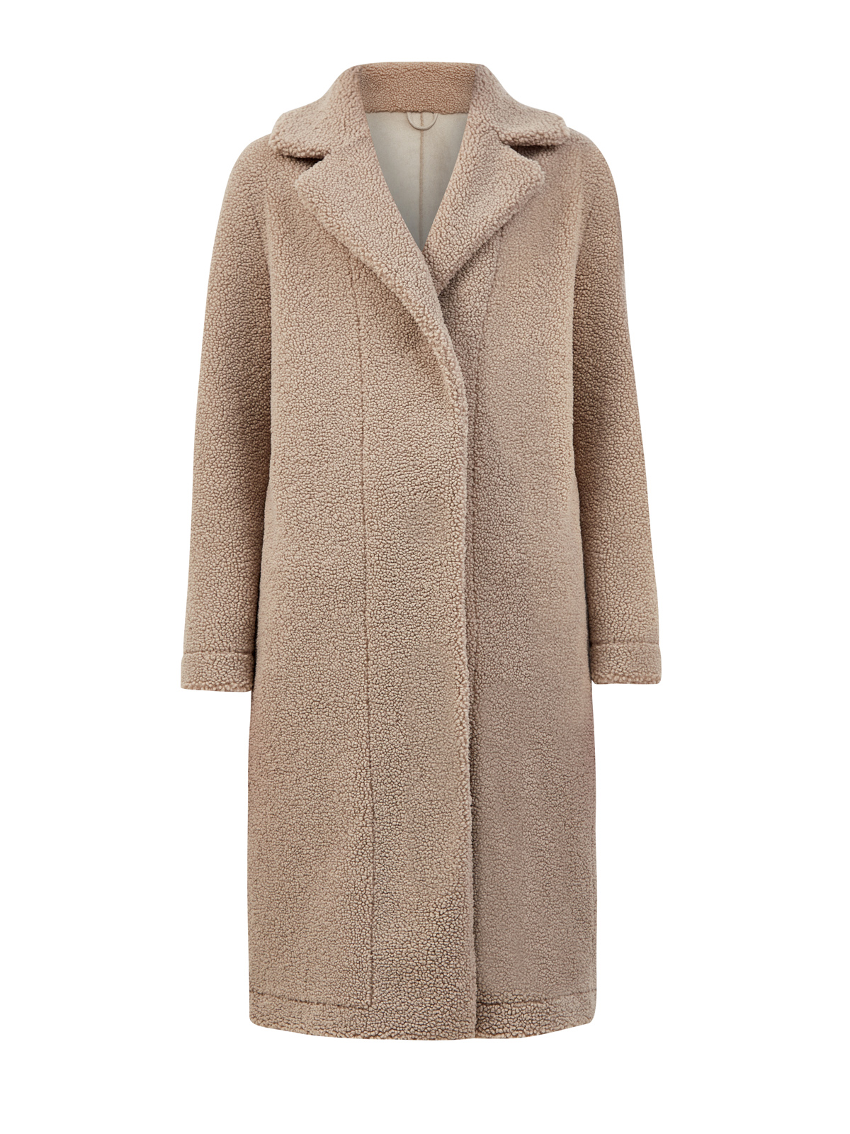 Пальто Shannon классического кроя из теплого эко-меха HETREGO, цвет бежевый, размер XL;2XL