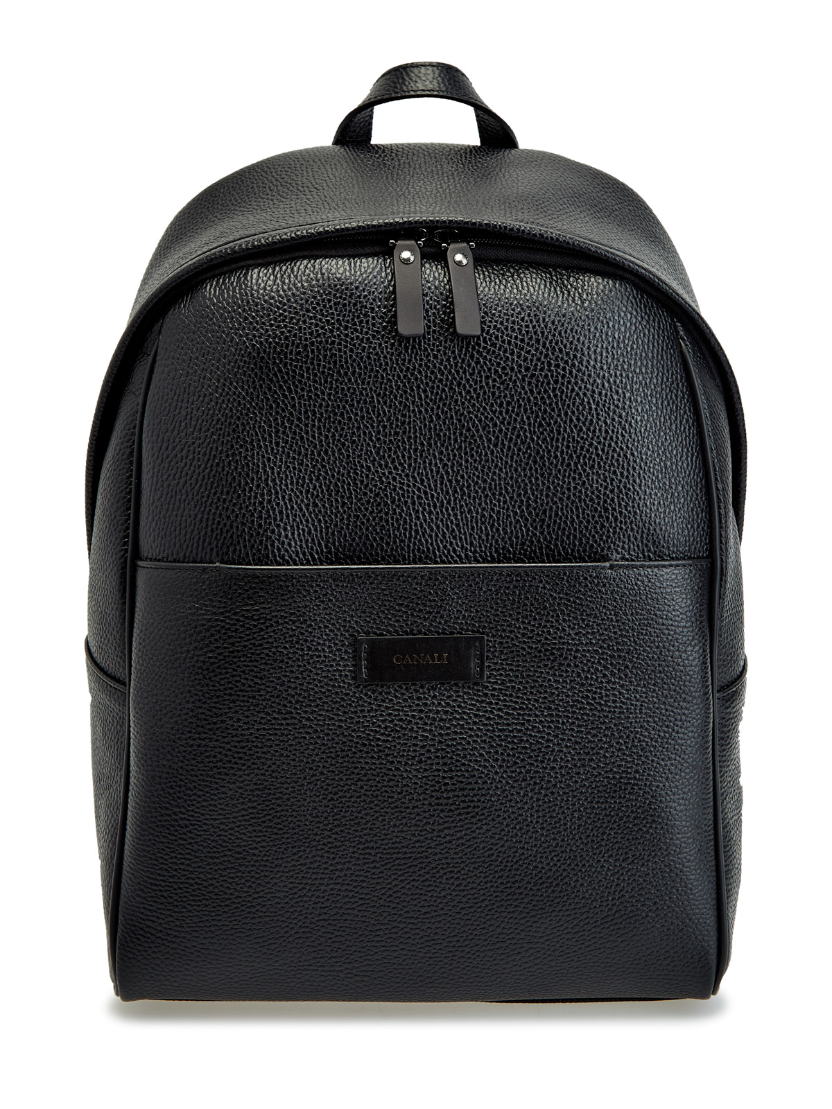Рюкзак из крупнозернистой телячьей кожи с мембранной спинкой CANALI, цвет черный, размер 52;54;56;50 - фото 1