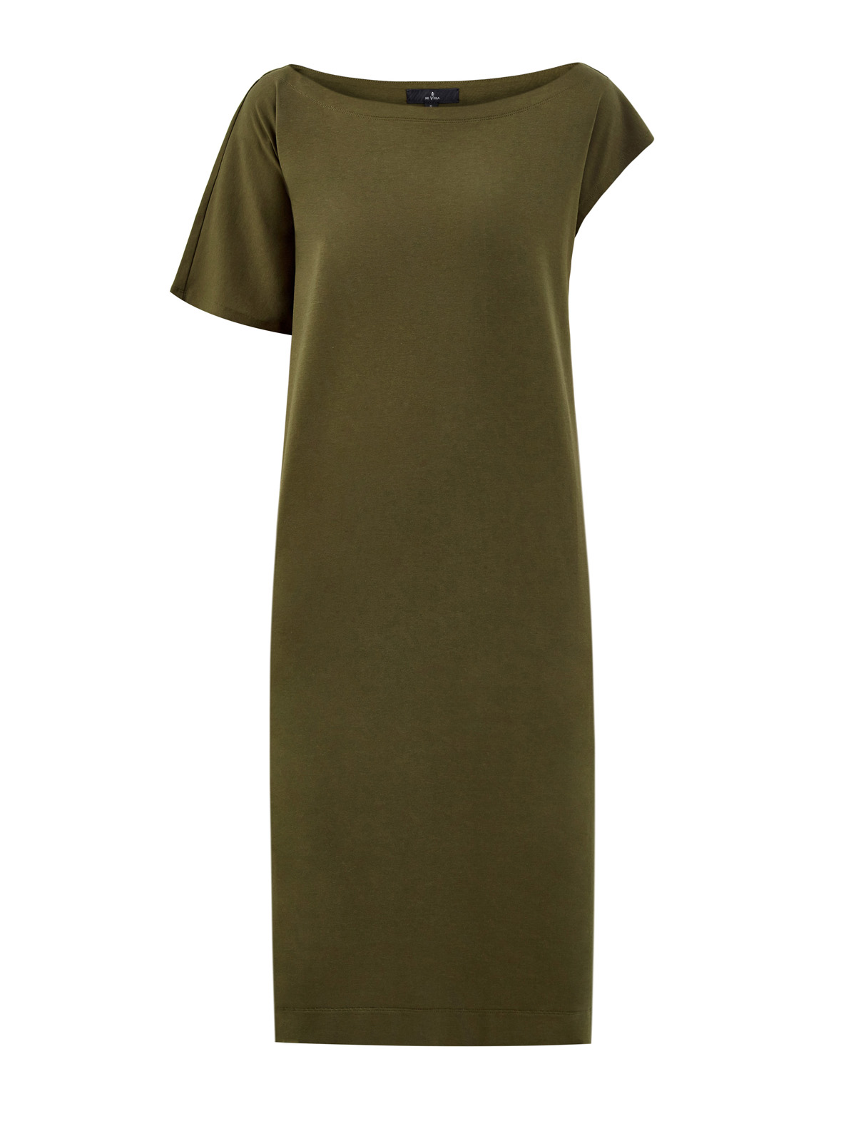 Асимметричное платье прямого кроя из хлопка и модала RE VERA, цвет коричневый, размер M;L;XL;2XL;S - фото 1