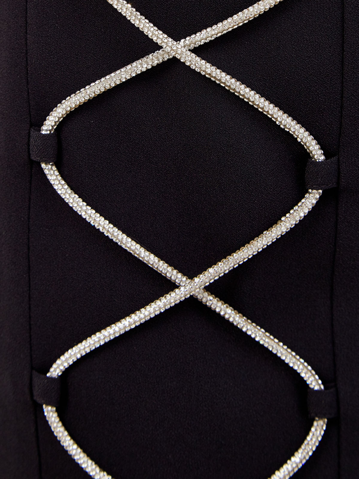 Юбка-мини с завязками из сверкающих кристаллов GIUSEPPE DI MORABITO, цвет черный, размер 40;42;38 - фото 5