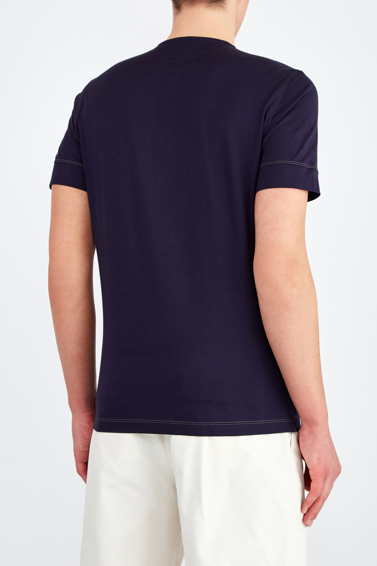 Хлопковая футболка с воротом хенли на пуговицах BRUNELLO CUCINELLI, цвет синий, размер 56 - фото 4