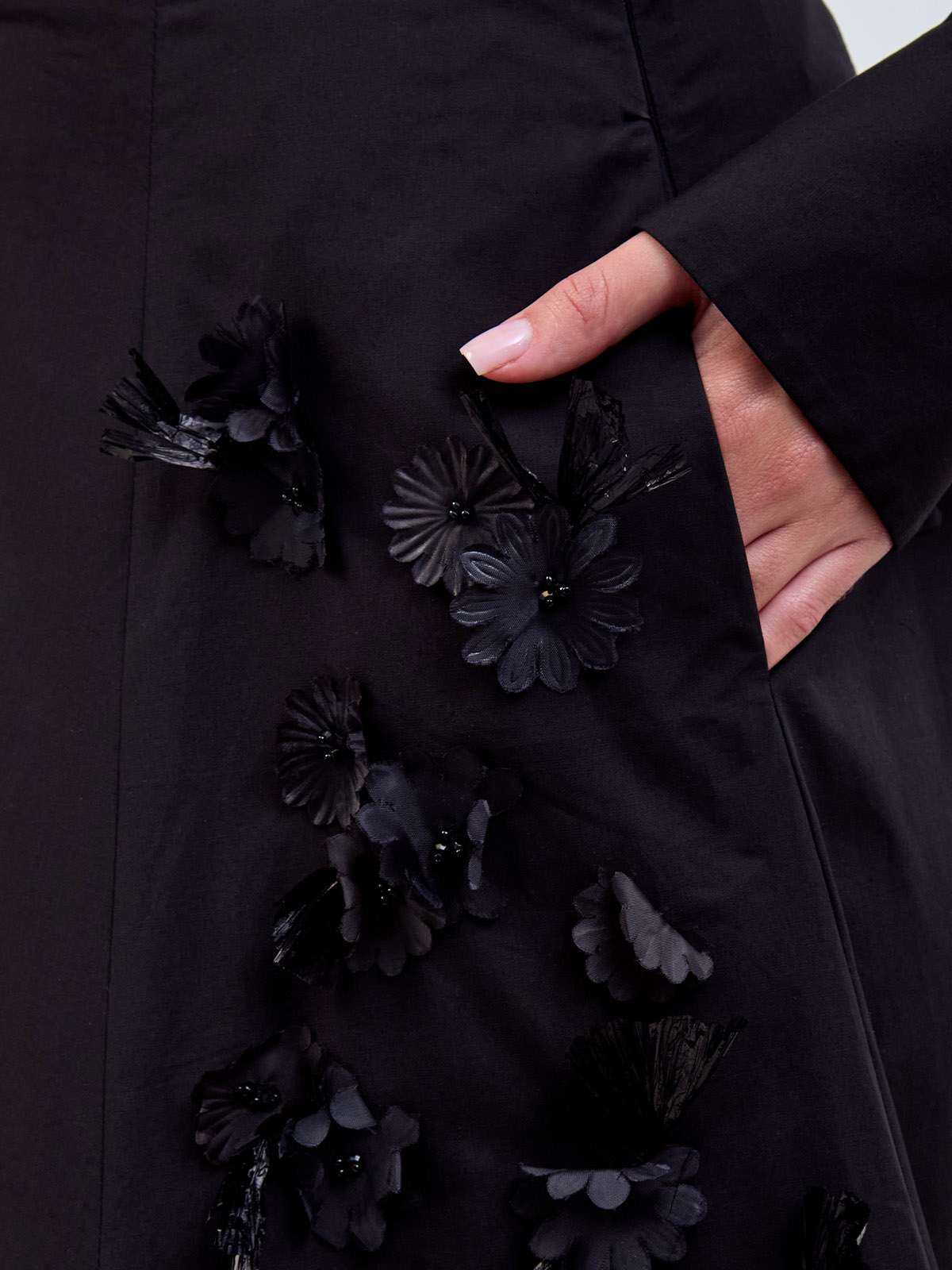 Расклешенная юбка-миди из хлопка с цветочной вышивкой в тон LORENA ANTONIAZZI, размер 42 - фото 5