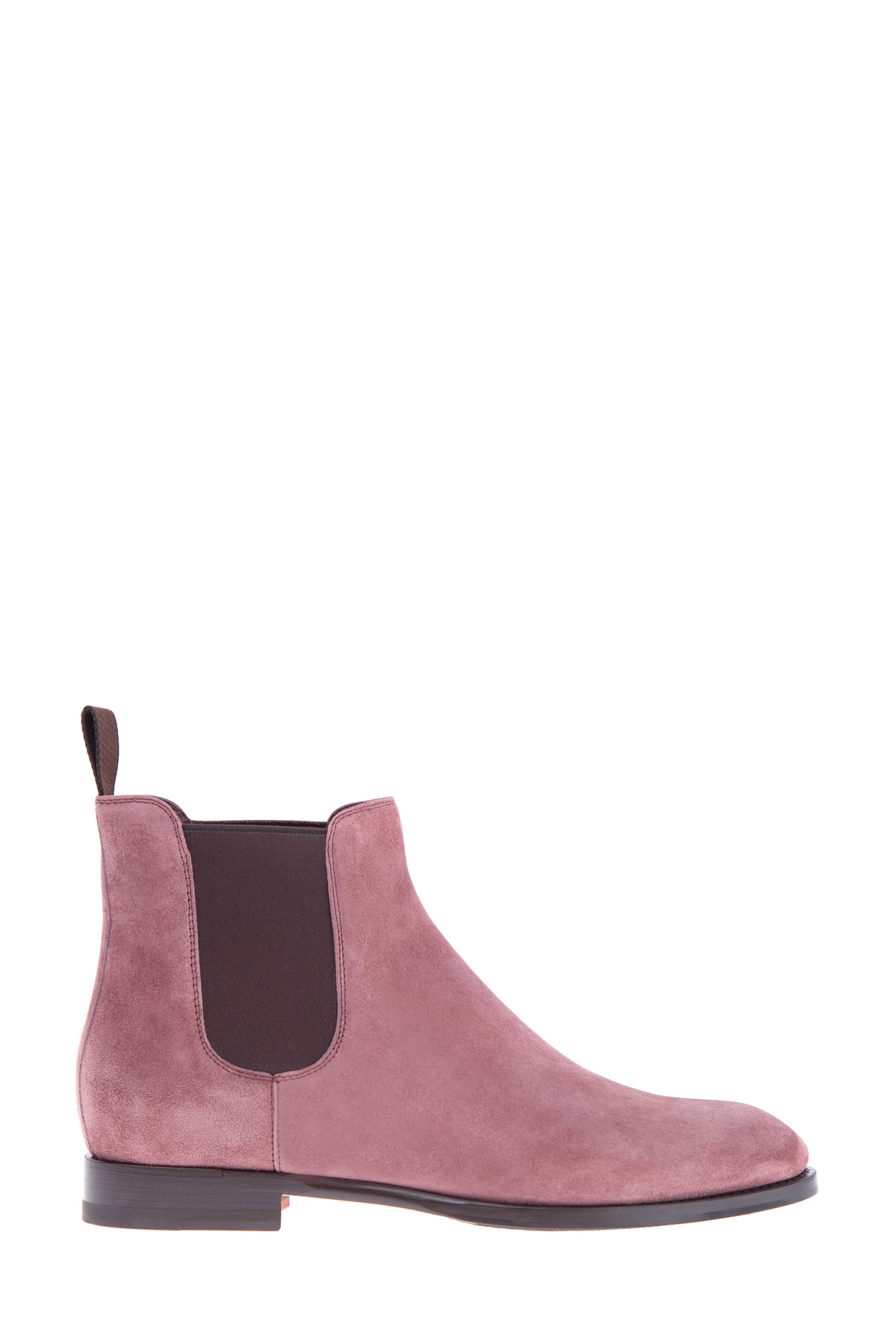 Ботинки-челси из замши розового цвета с контрастной эластичной резинкой SANTONI, размер 36.5 - фото 1