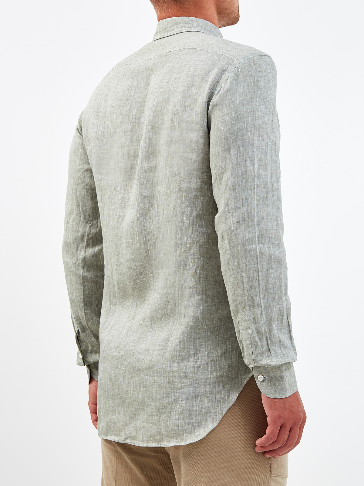 Рубашка в стиле leisure из дышащей льняной ткани LUCIANO BARBERA, цвет серый, размер 48;50;52;54 - фото 4