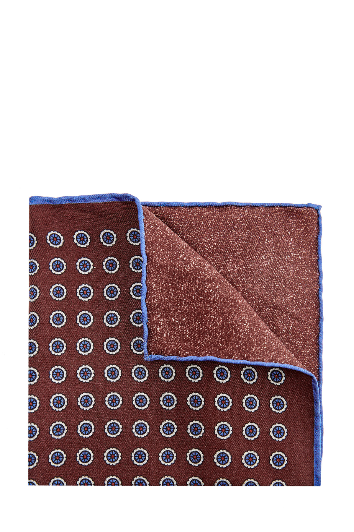 Стильный платок-паше с контрастным набивным принтом CANALI, цвет коричневый, размер 39;41;41.5;42;44