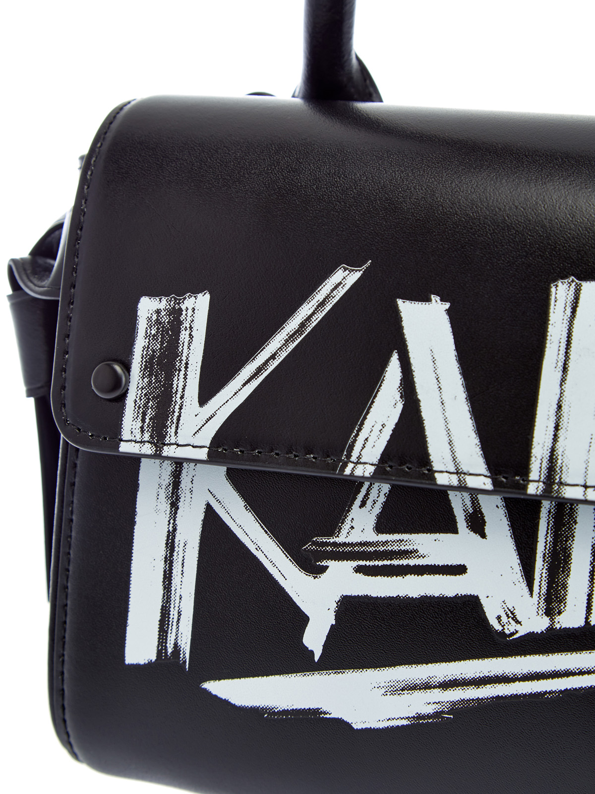 Сумка K/Ikon из кожи с принтом в стиле граффити KARL LAGERFELD, цвет черный, размер XS;M;L;XL;XS Сумка K/Ikon из кожи с принтом в стиле граффити - фото 6
