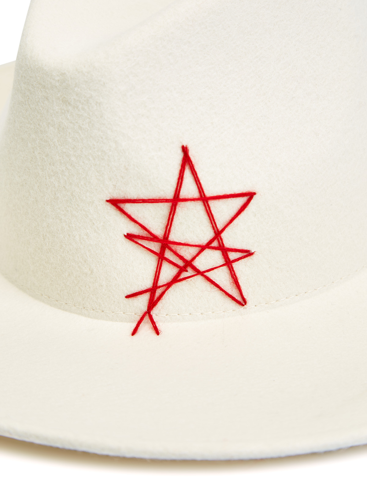 Шляпа-трилби из шерсти с фирменной вышивкой LORENA ANTONIAZZI, цвет белый, размер M;L - фото 4