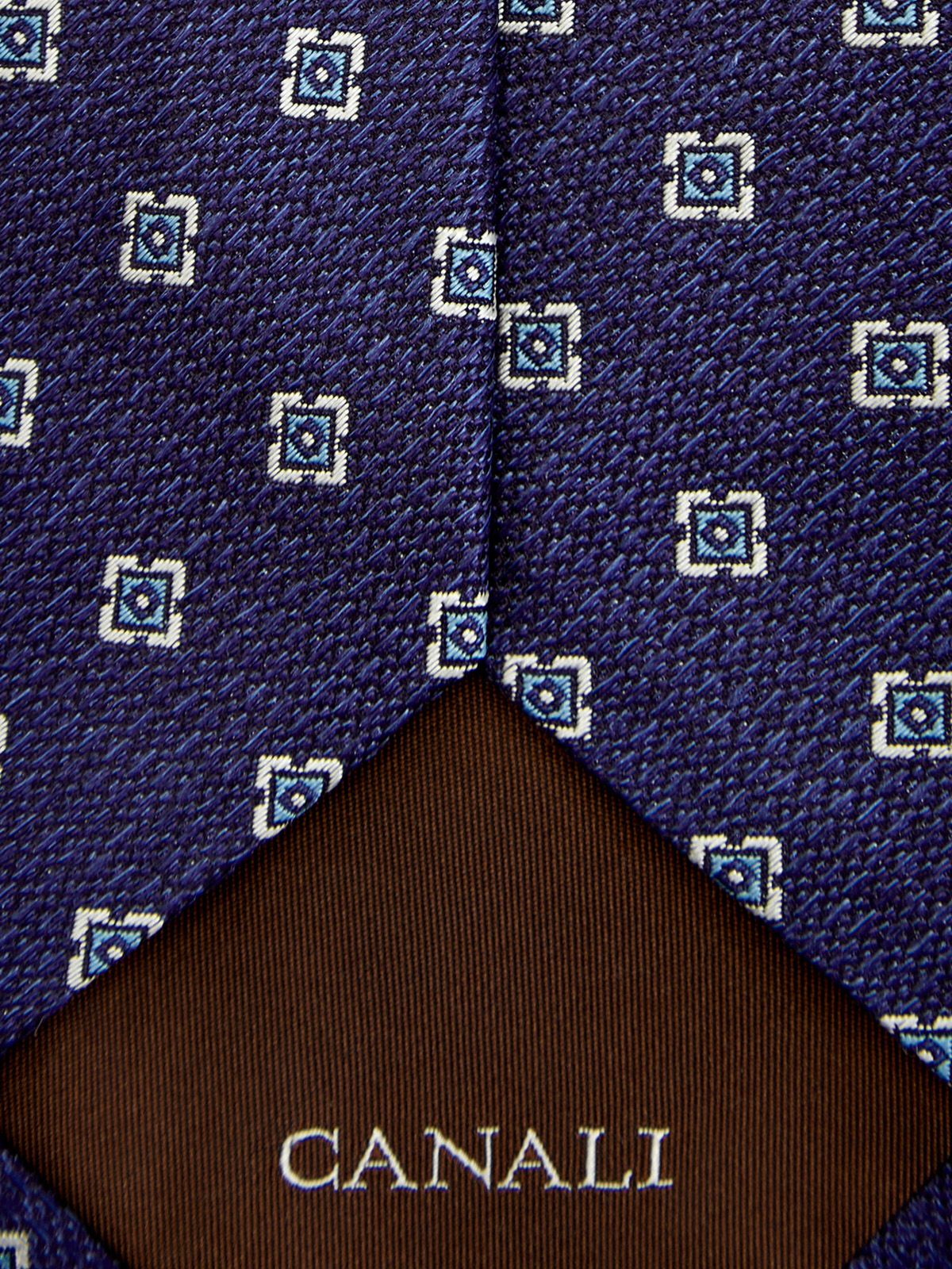 Галстук ручной работы из шелкового жаккарда CANALI, цвет синий, размер 50;52;54;56;58;48 - фото 3
