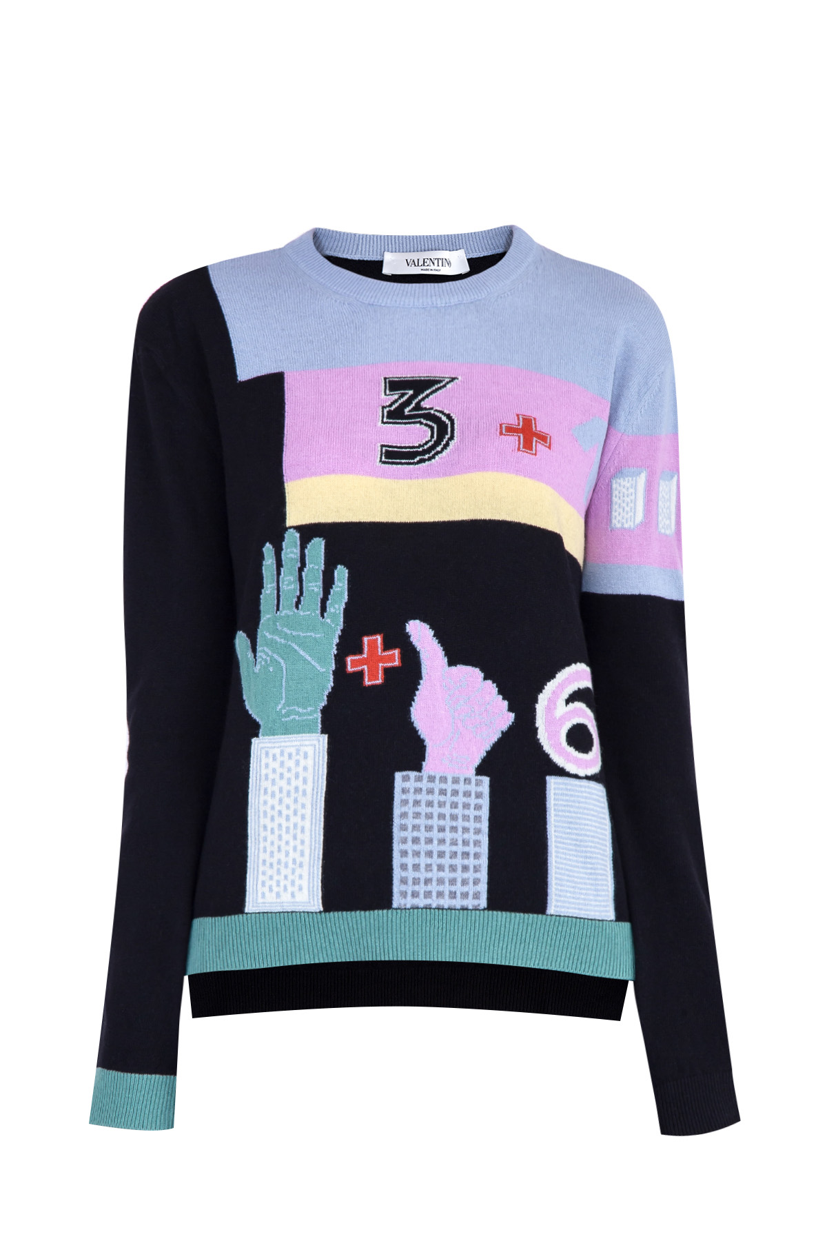 

Джемпер из шерсти в стиле colorblock с принтом Counting Six, Мульти, Джемпер из шерсти в стиле colorblock с принтом Counting Six