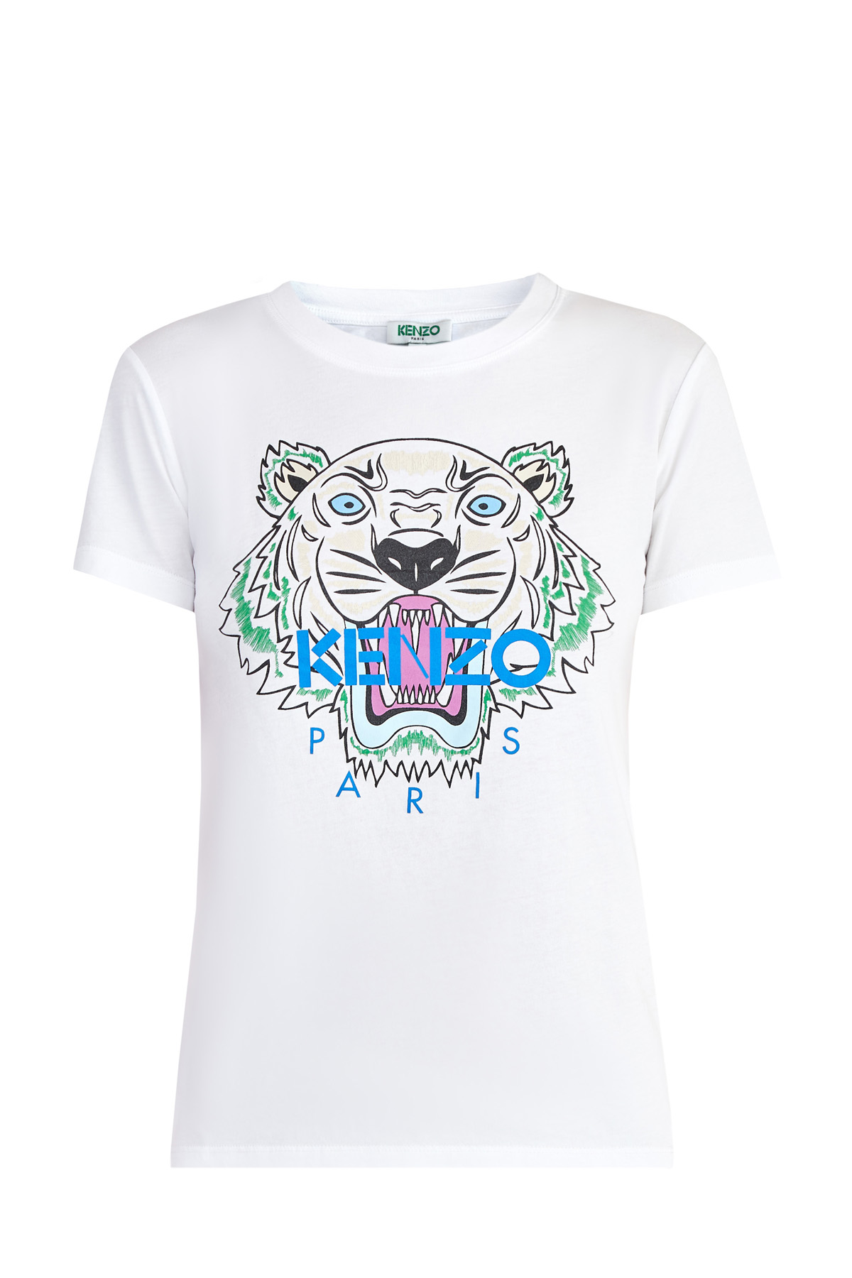 

Белая футболка из хлопка с культовым макро-принтом