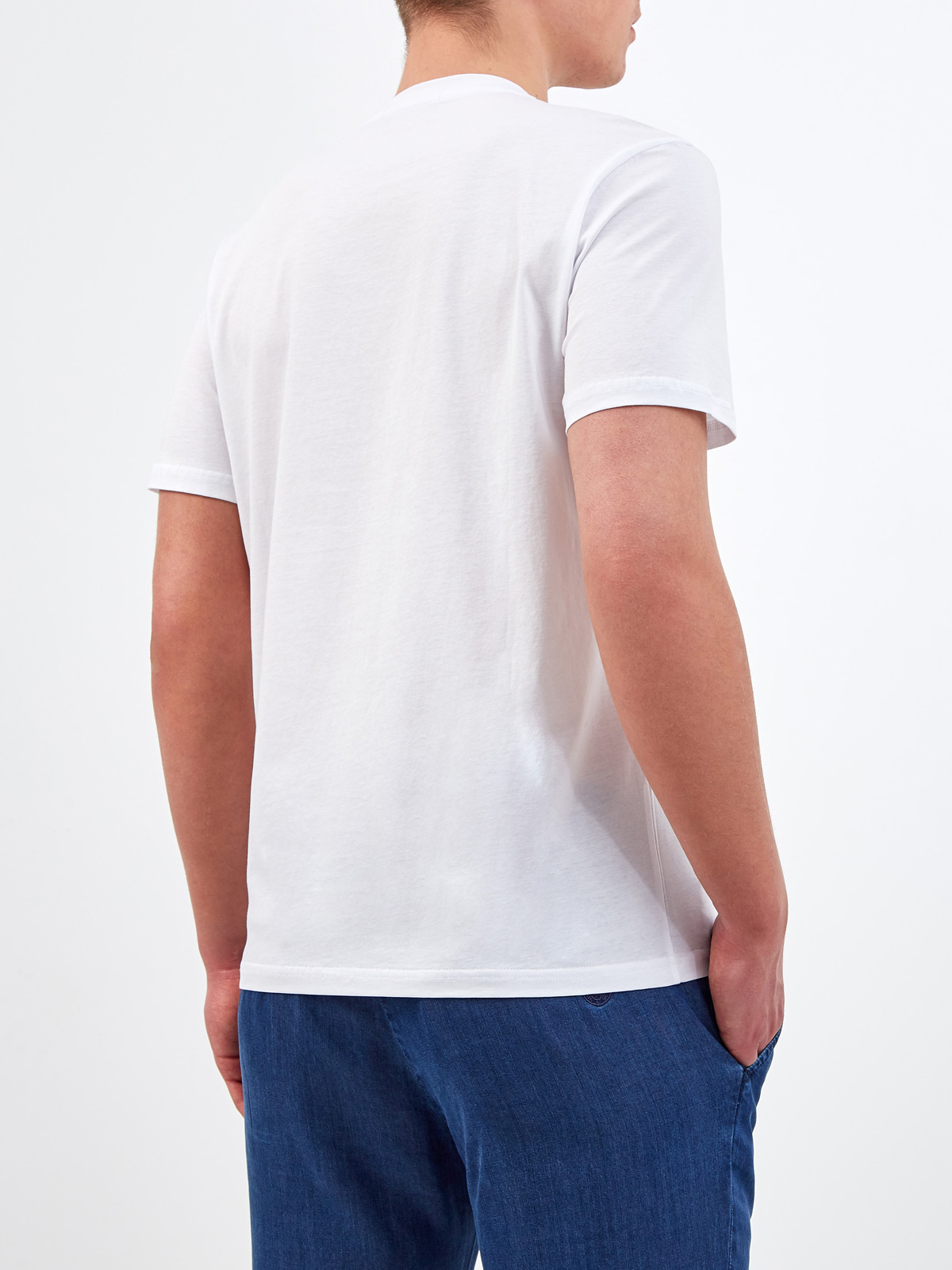 Белая футболка из гладкого хлопка джерси CUDGI, цвет белый, размер L;XL;2XL;M - фото 4