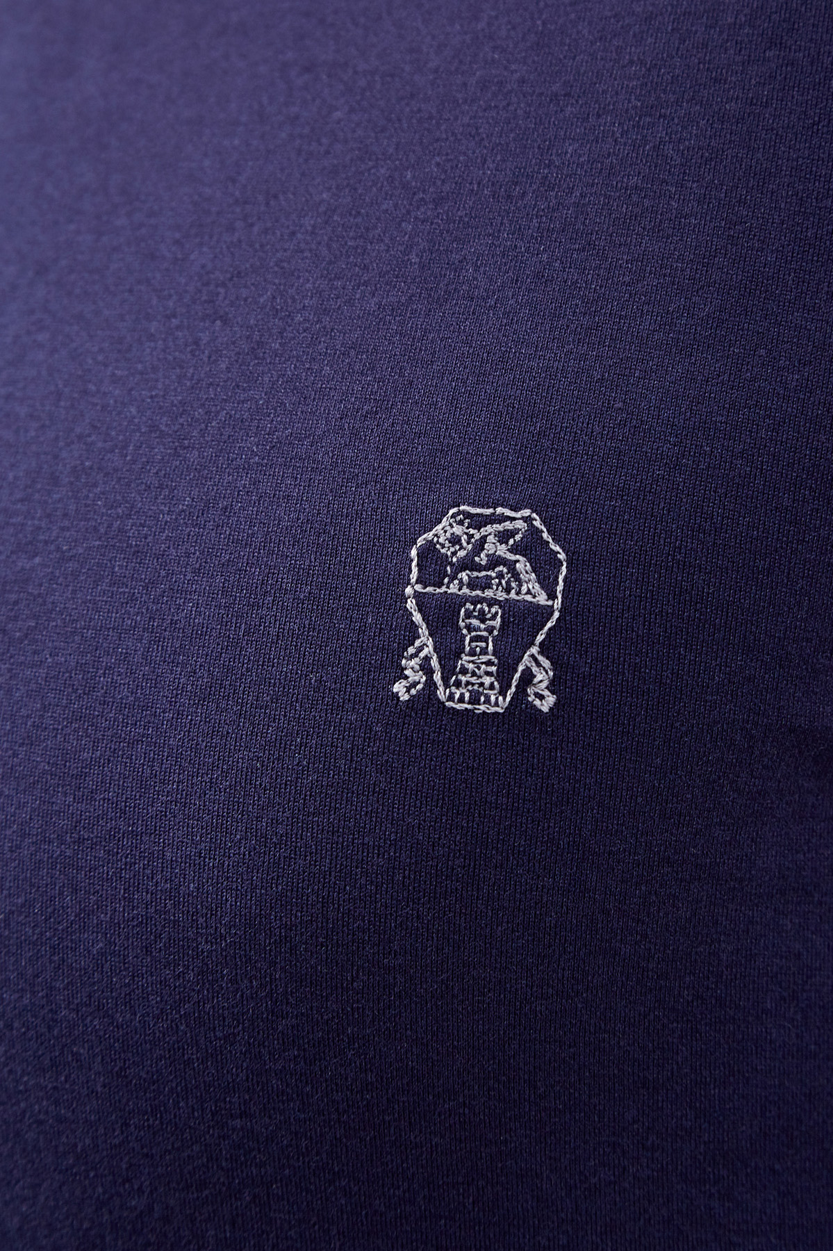 Хлопковая футболка с вышивкой Соломео BRUNELLO CUCINELLI, цвет синий, размер 46 - фото 5
