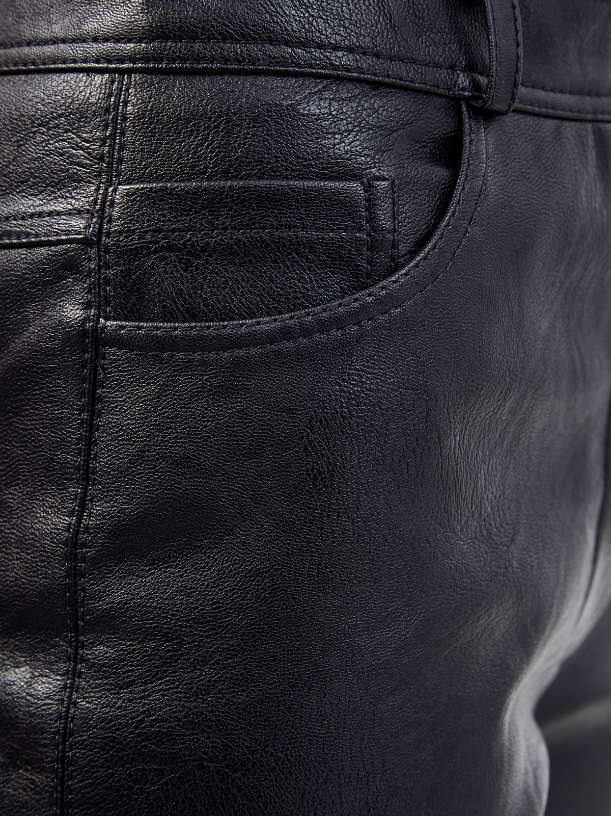 Монохромные брюки из эко-кожи Skin Free Skin STELLA McCARTNEY, цвет черный, размер XS;S - фото 5