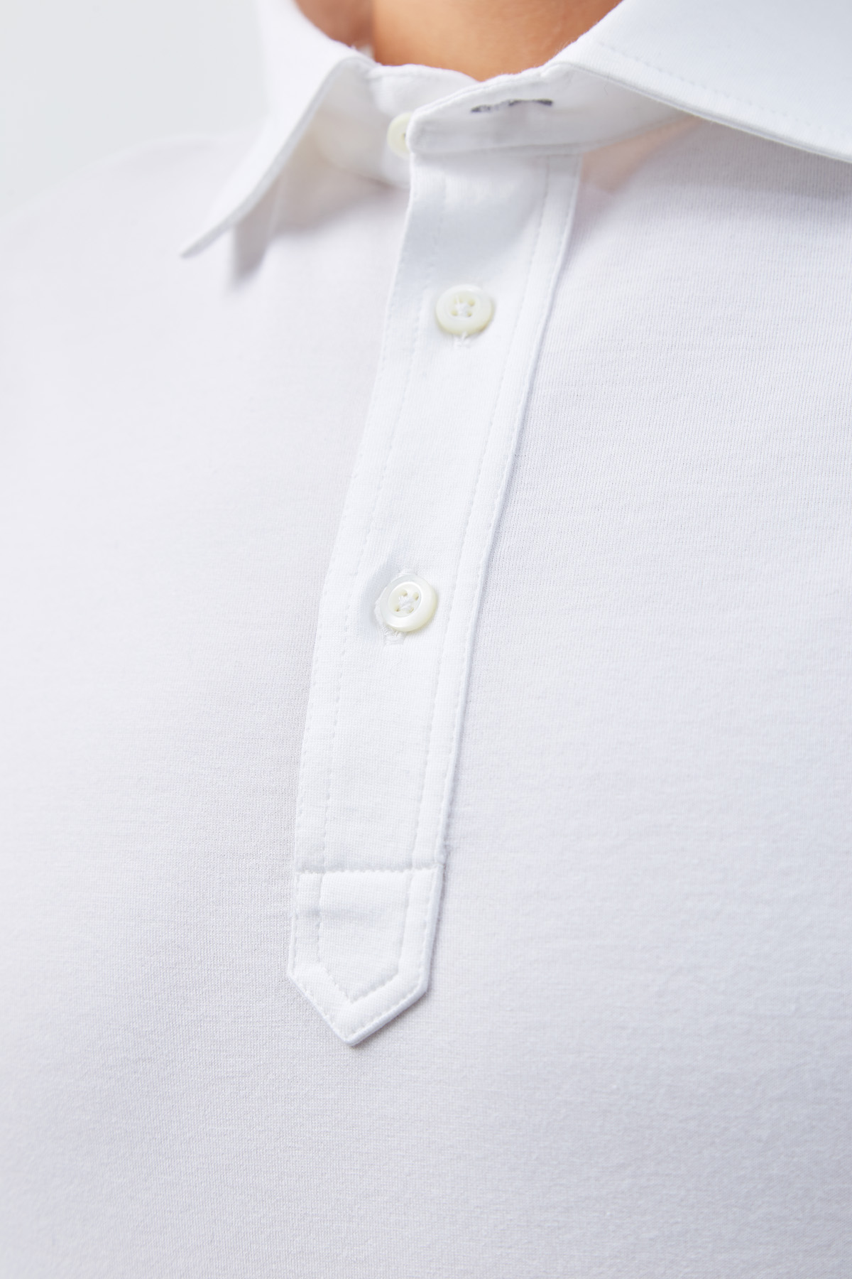 Хлопковая футболка-поло из джерси BRUNELLO CUCINELLI, цвет белый, размер 56;58 - фото 5