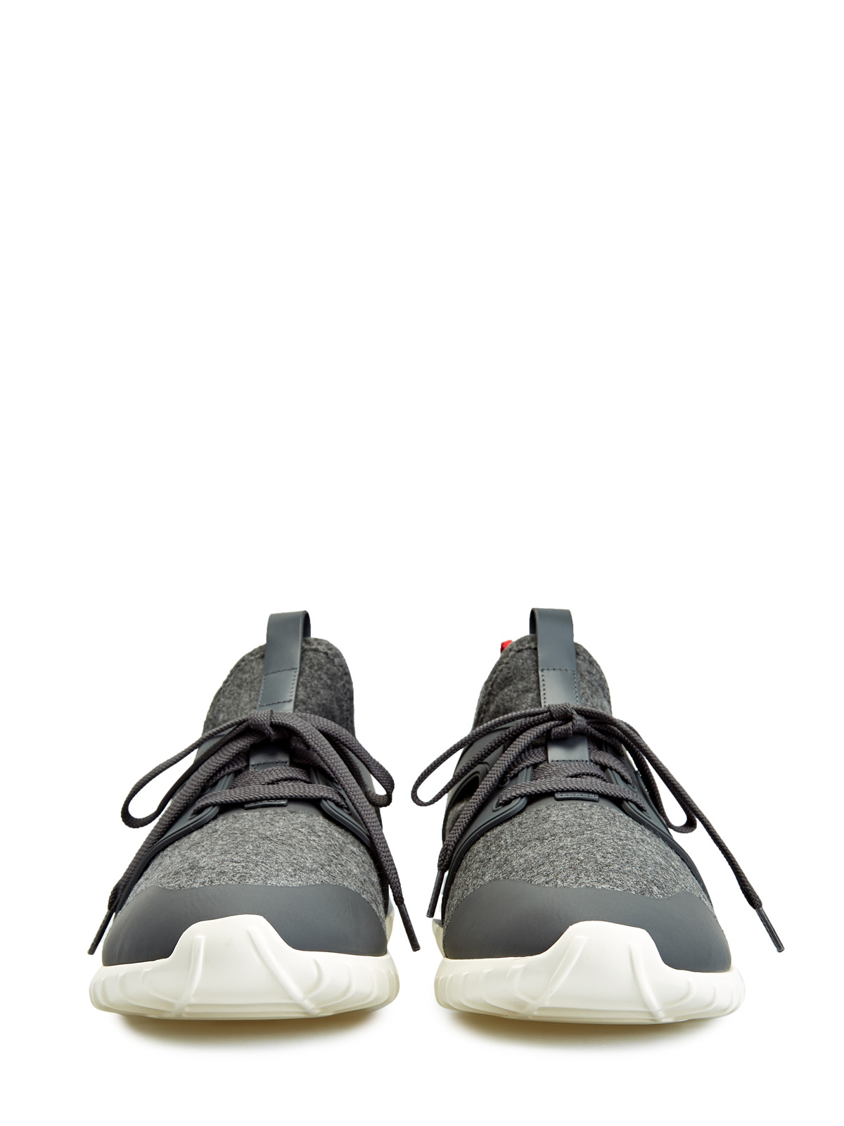 Комбинированные кроссовки из твида и кожи с логотипом MONCLER, цвет серый, размер 40.5;41.5;42;42.5;43;43.5;44;44.5;45 - фото 6