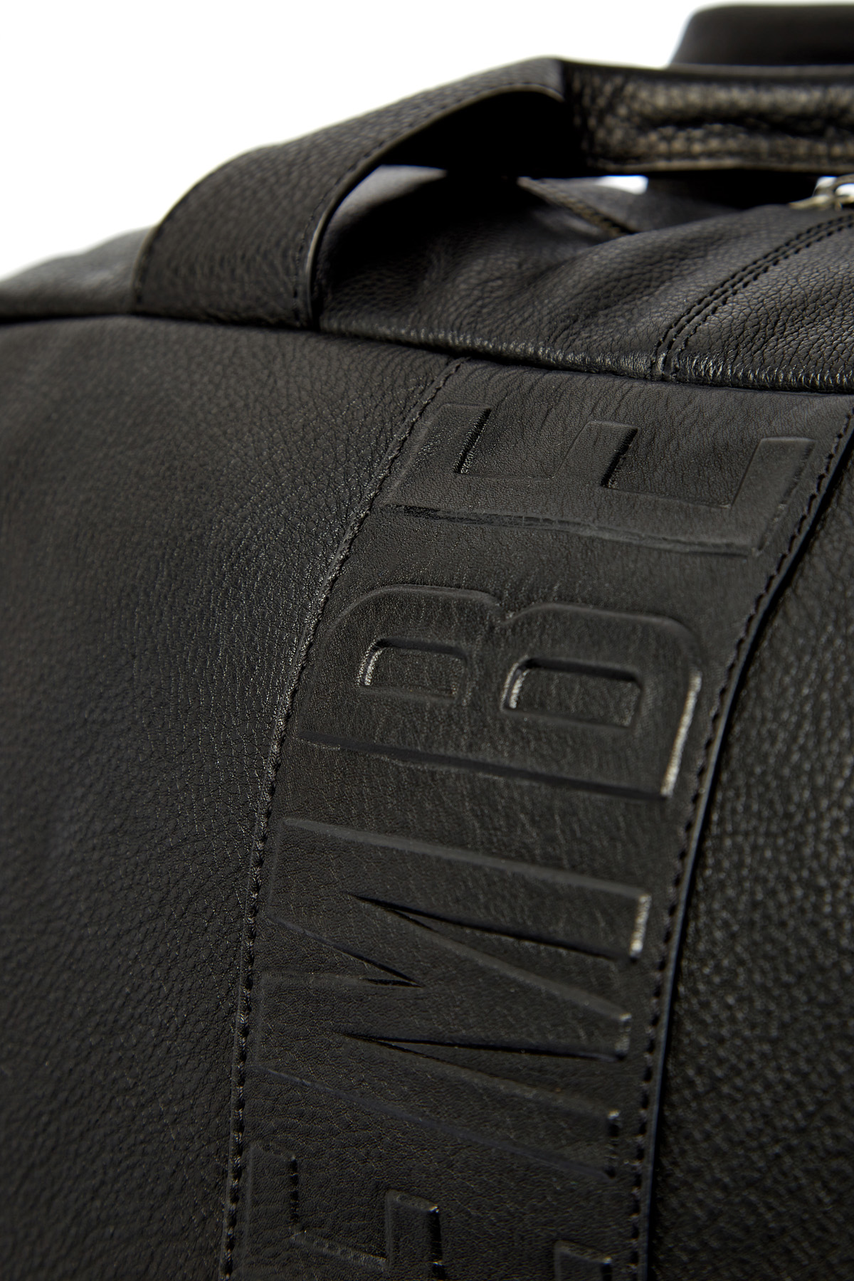 Дорожная сумка из текстурированной кожи с плечевым ремнем BIKKEMBERGS, цвет черный, размер 2XL;M - фото 6