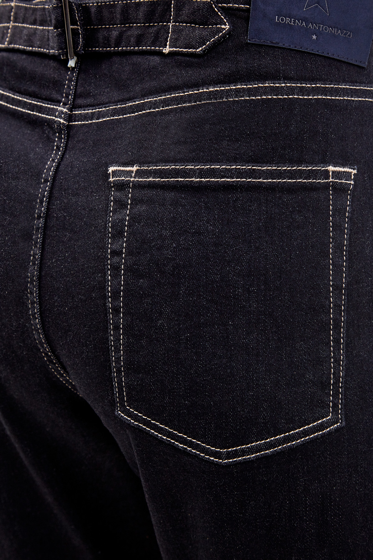 Прямые джинсы из денима-stretch с фурнитурой в виде звезд LORENA ANTONIAZZI, цвет черный, размер 38;36;40;42 - фото 6