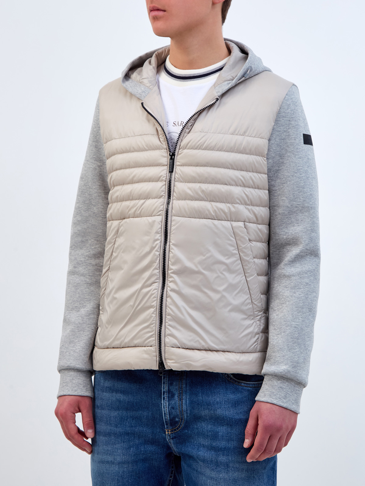 Комбинированная куртка из нейлона и хлопка с пуховым утеплителем HETREGO, цвет мульти, размер L;XL;2XL;3XL;4XL - фото 3