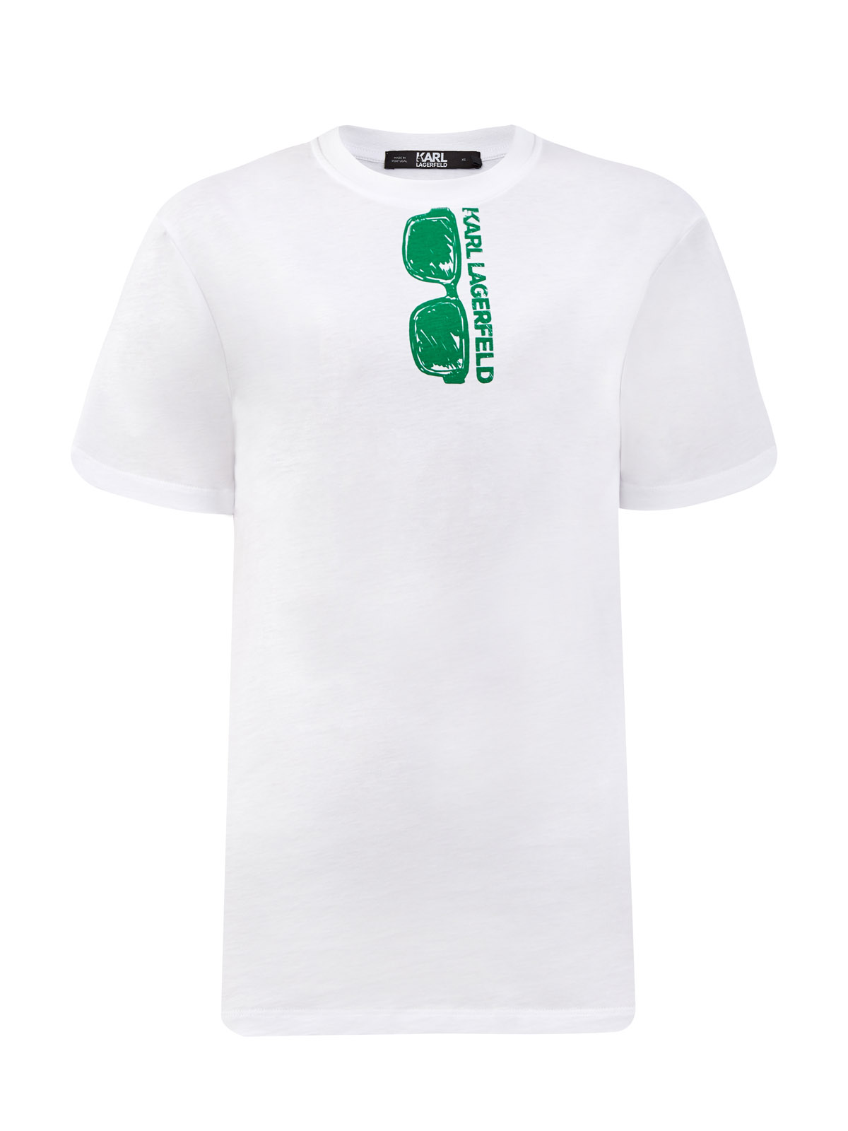 Свободная футболка из хлопка джерси с принтом KARL LAGERFELD, цвет белый, размер XS;S;M;L;XL - фото 1