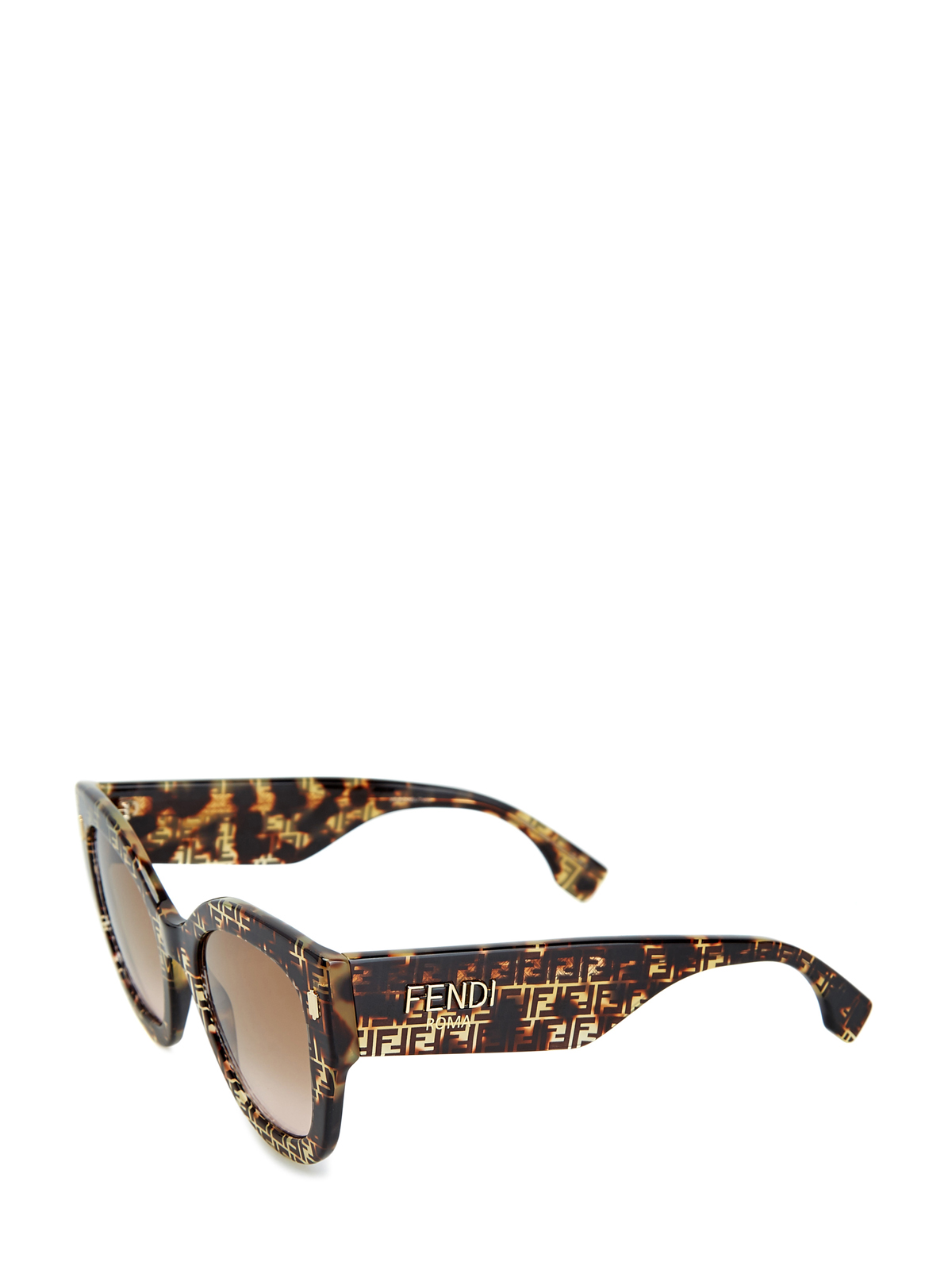 Очки FF в оправе из легкого черепахового ацетата FENDI (sunglasses), цвет коричневый, размер 40.5;41;41.5;42;42.5;43.5;44;43 - фото 2