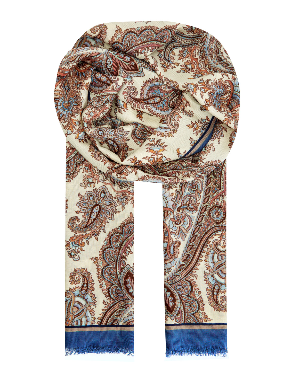 Тонкий шарф из кашемира и шелка с узором пейсли ETRO цвет мульти