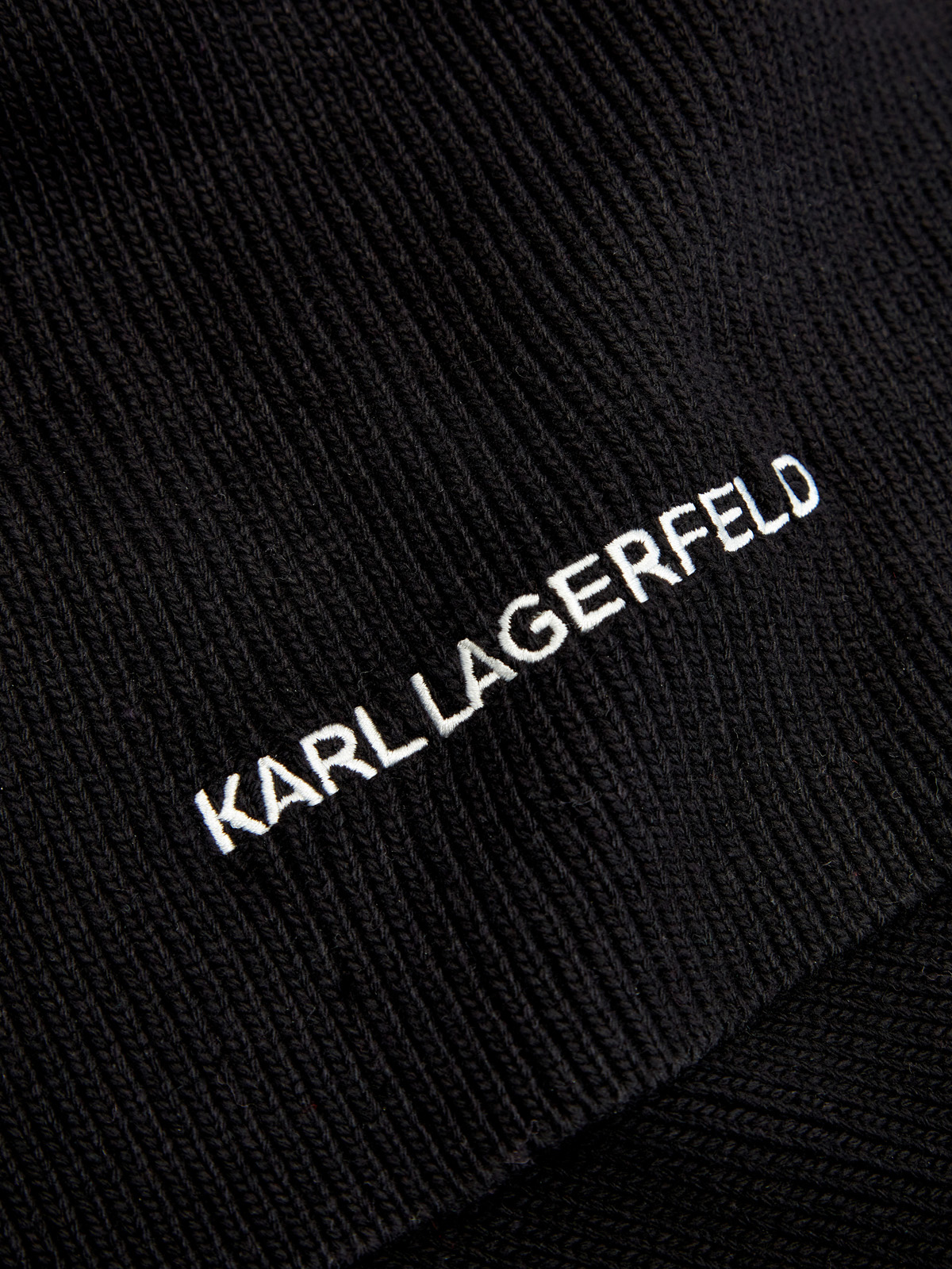 Шарф K/Essential из пряжи плотной вязки с контрастной вышивкой KARL LAGERFELD, цвет черный, размер 37;38;39;40;41;42 Шарф K/Essential из пряжи плотной вязки с контрастной вышивкой - фото 2