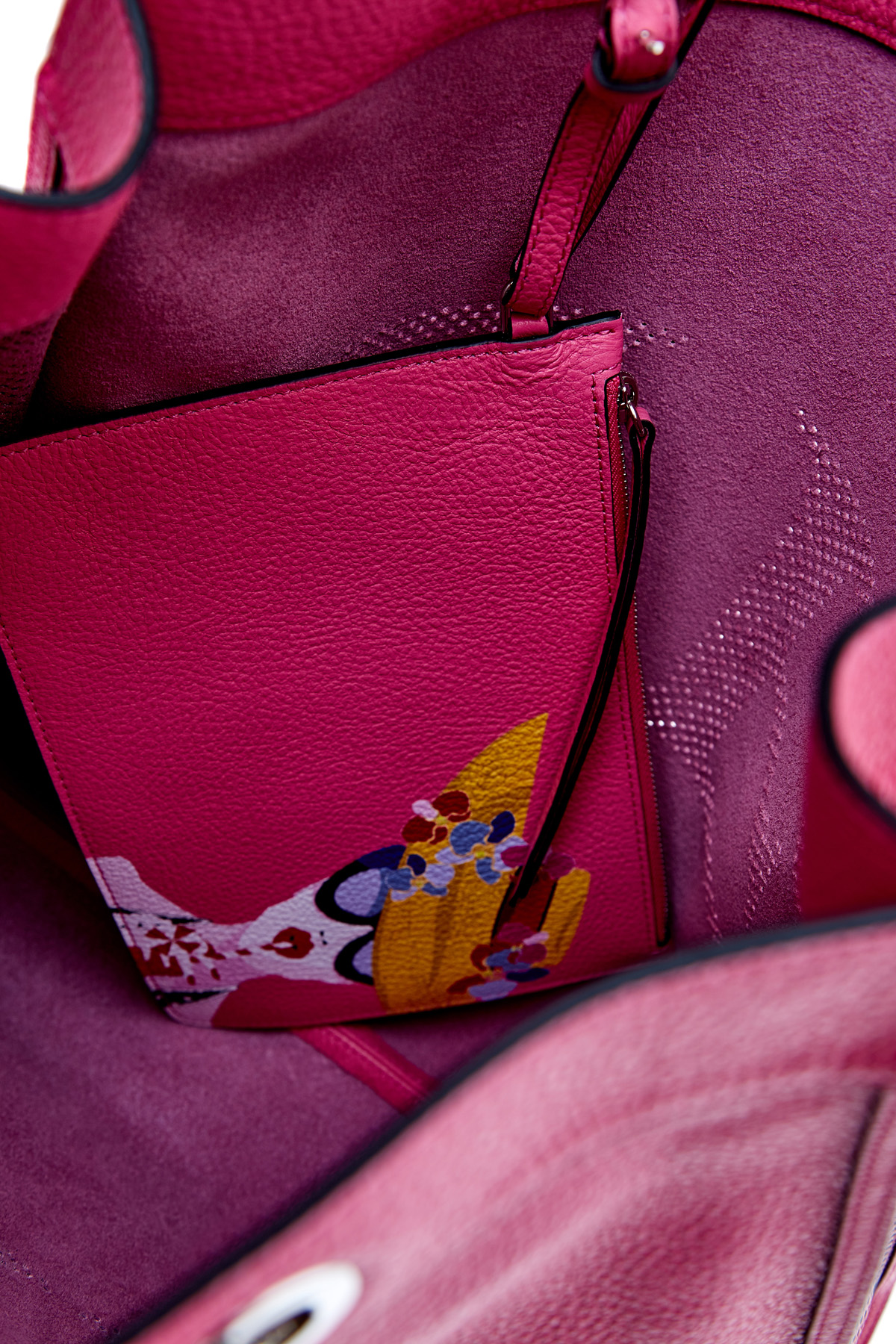 Сумка-шоппер с перфорированным логотипом и съемным конвертом ERMANNO SCERVINO, цвет розовый, размер 36;37;37.5;38;40 - фото 7