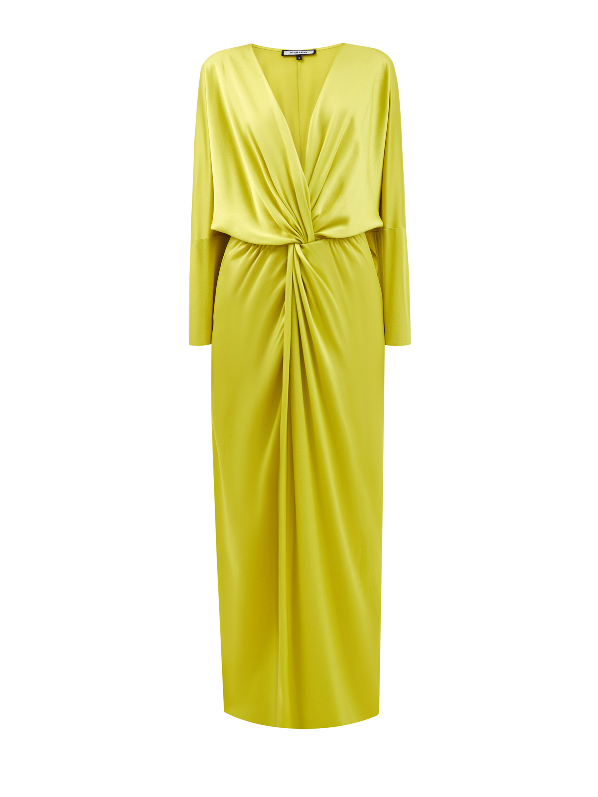 Длинное платье из струящегося шелкового атласа FISICO, цвет желтый, размер L;XL;M;S - фото 1