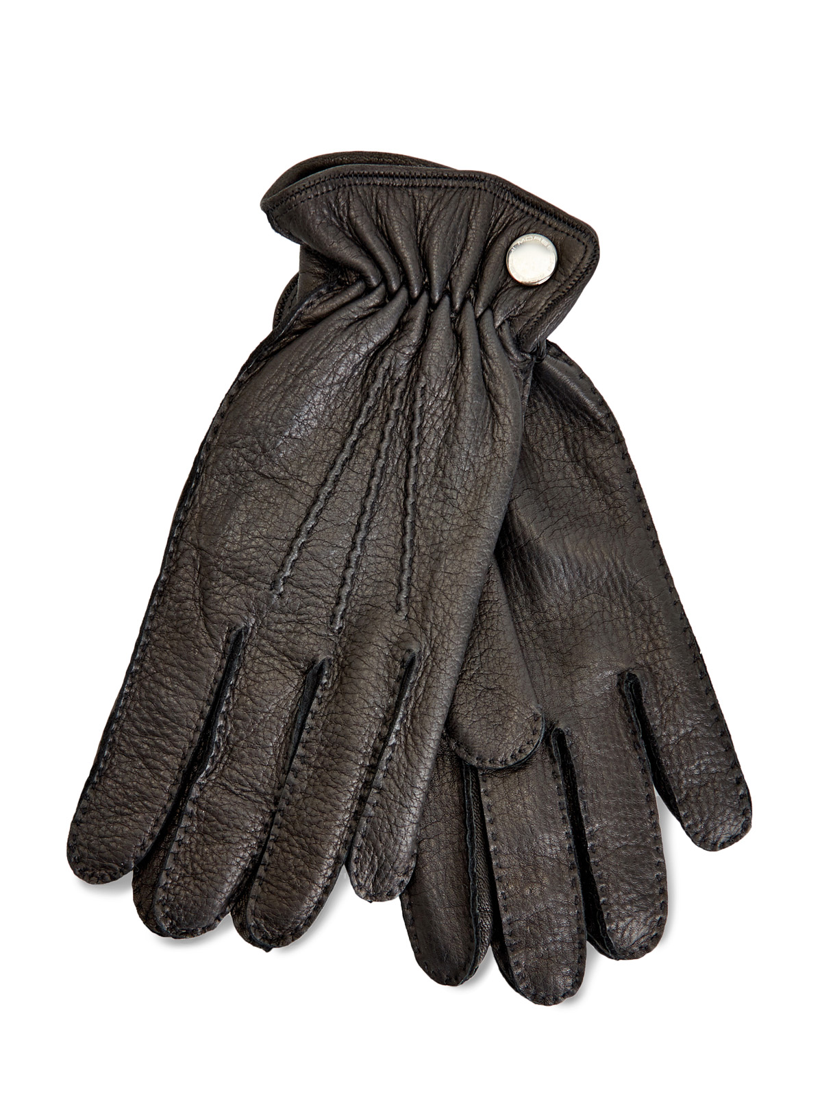 Перчатки из мягкой кожи и кашемира с фактурными швами MORESCHI, цвет черный, размер S;M;L