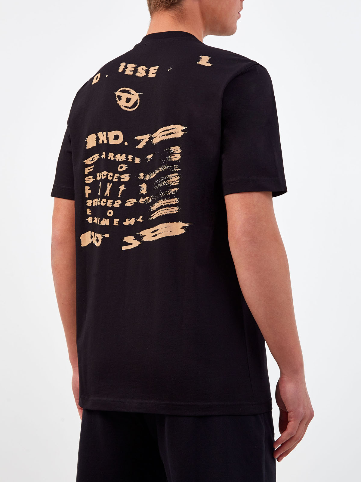 Хлопковая футболка свободного кроя с принтом DIESEL, цвет черный, размер S;XL;2XL;M - фото 4
