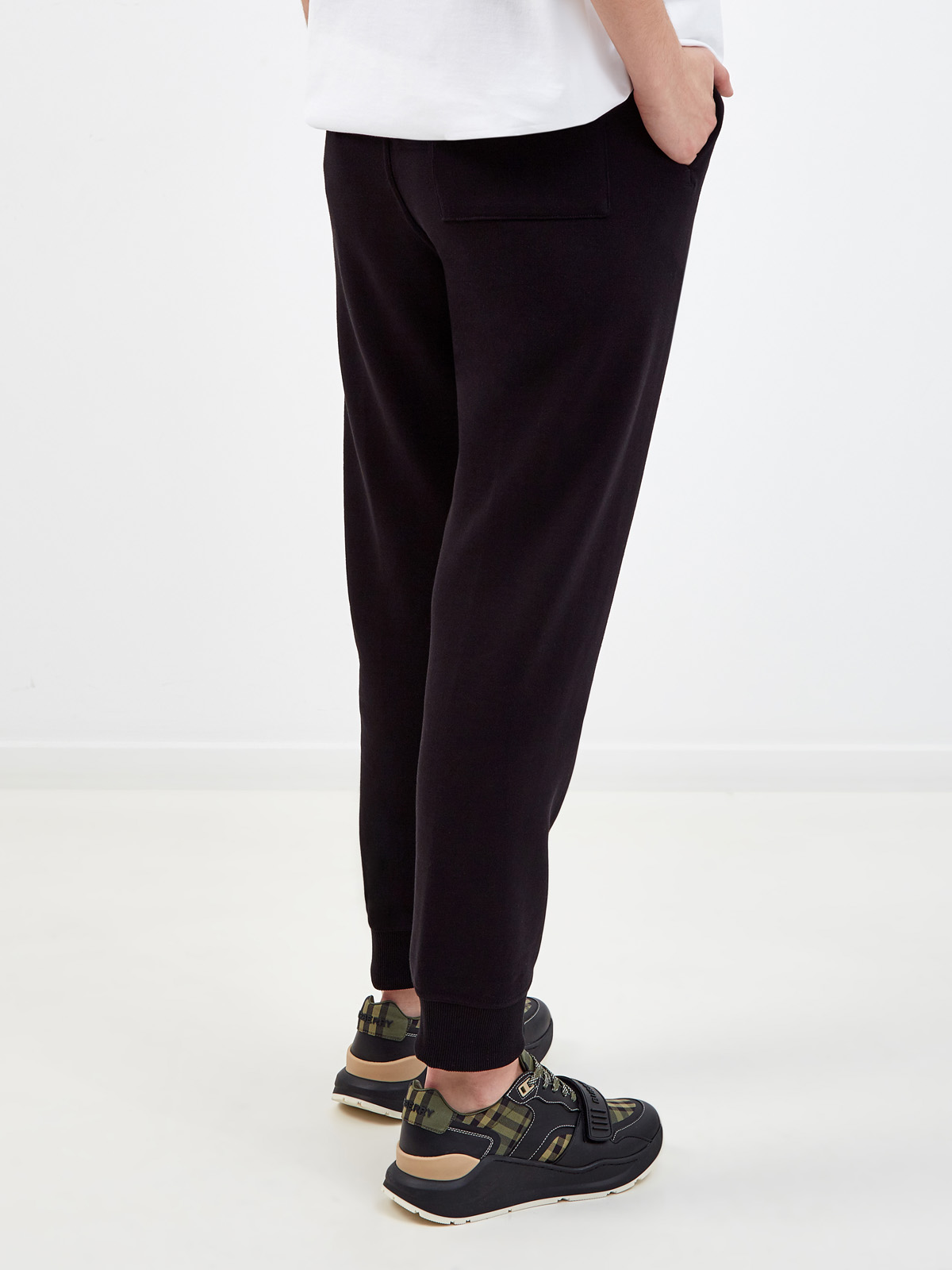 Спортивные брюки из хлопка с макро-логотипом Черный, фото 4