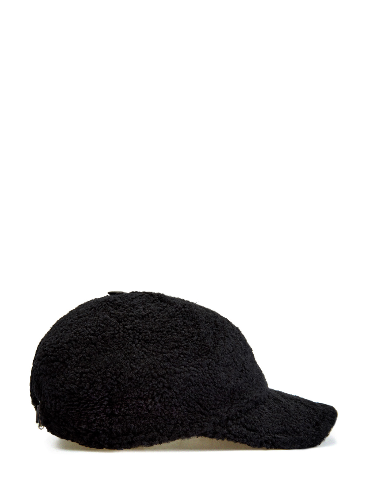 Теплая бейсболка из фактурной овчины YVES SALOMON, цвет черный, размер 34 - фото 2