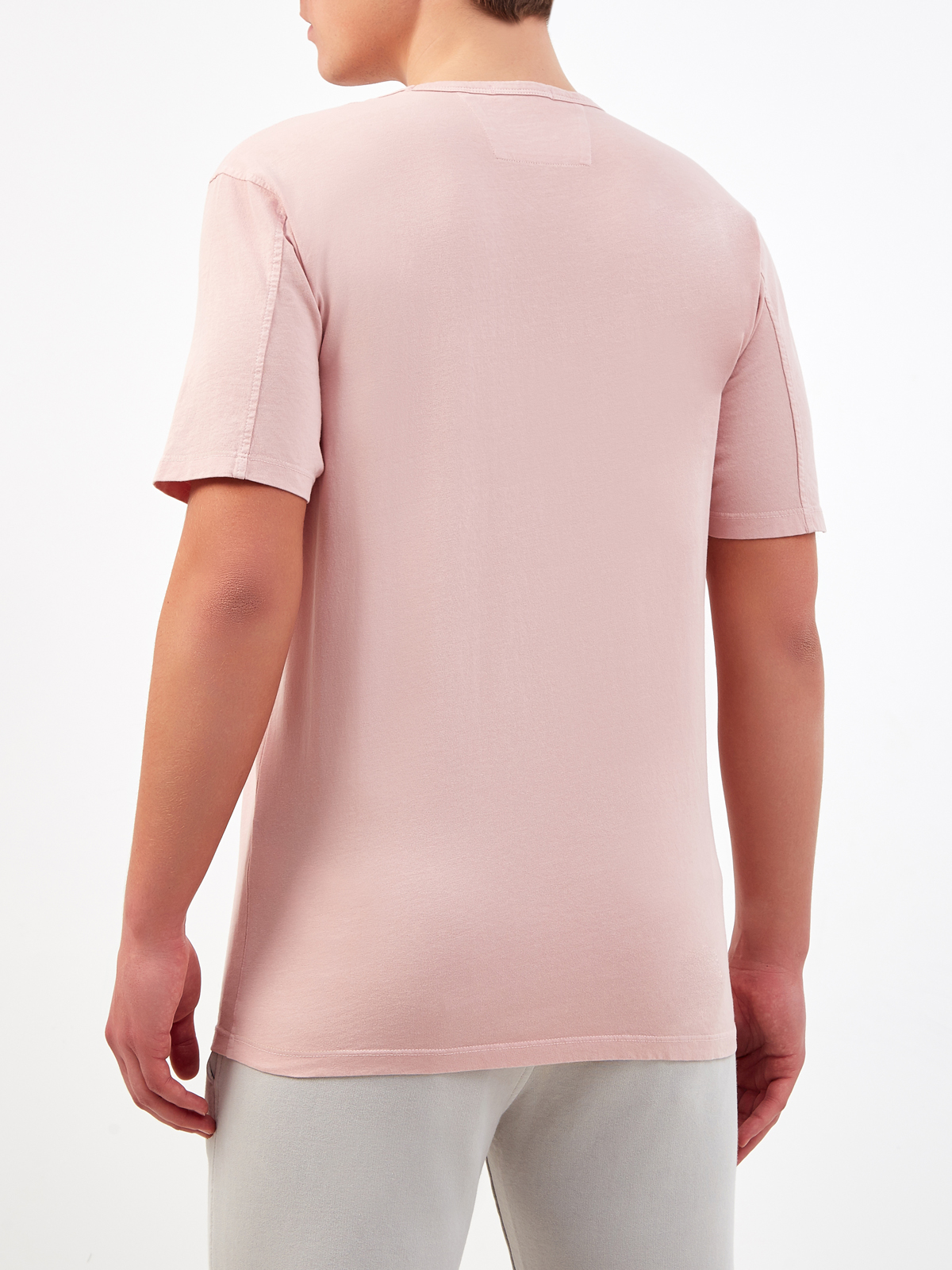 Хлопковая футболка свободного кроя с минималистичным принтом C.P.COMPANY, цвет розовый, размер 46;48;52;54 - фото 4