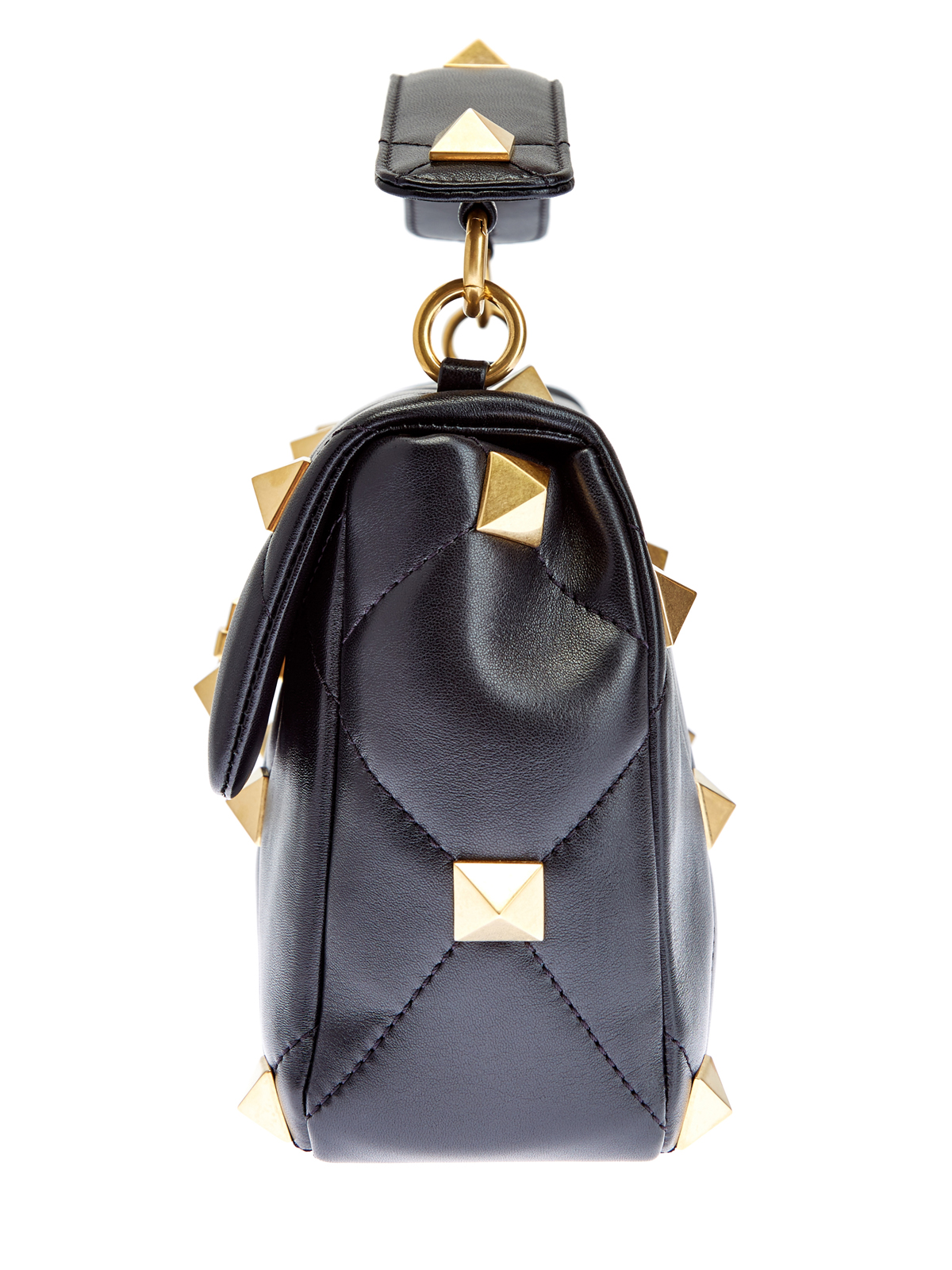 Кожаная сумка на цепочке Roman Stud The Shoulder Bag VALENTINO, цвет черный, размер 38;42;44;46;40 - фото 4